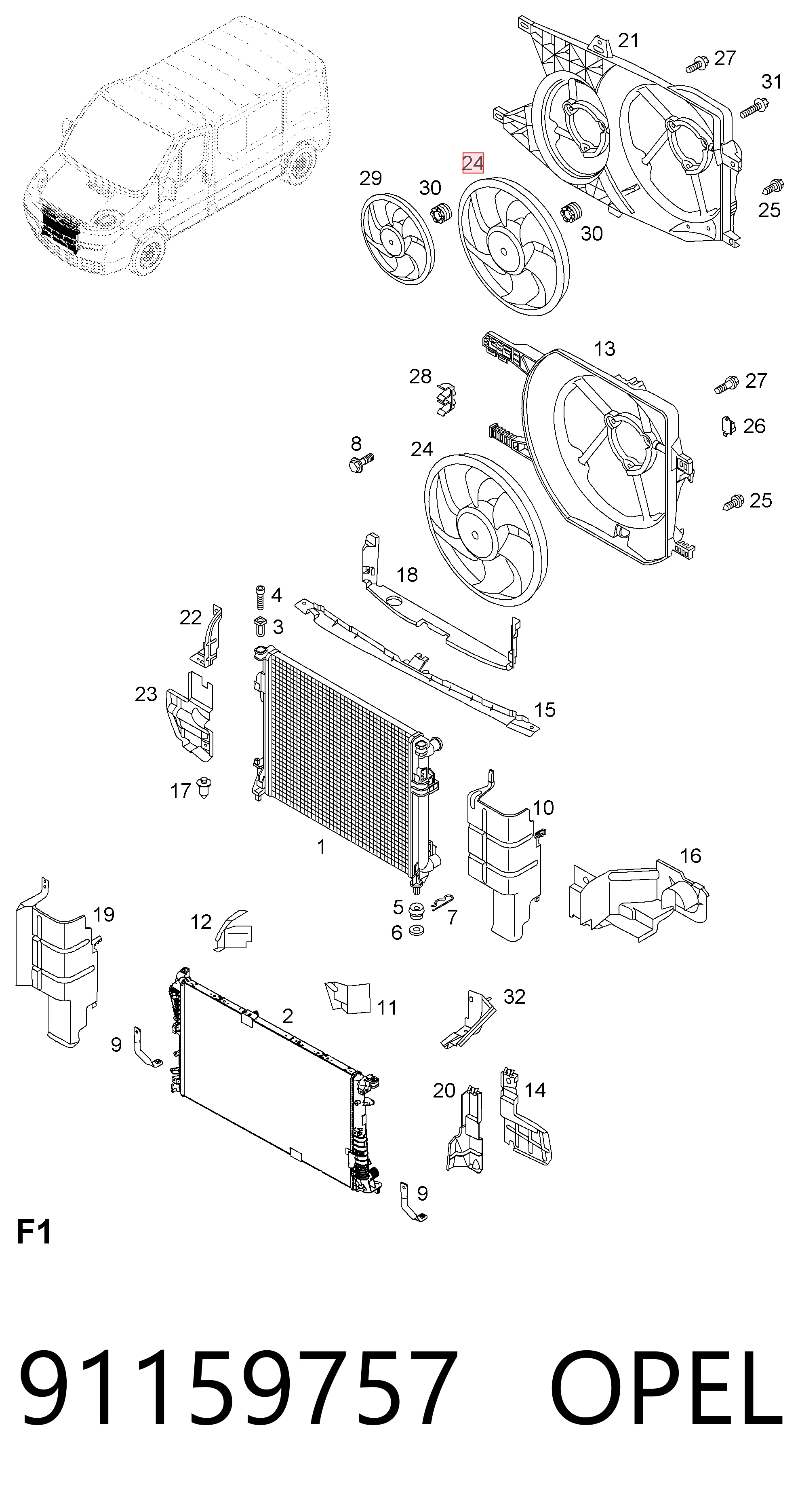 Ventilador del motor 9212000Q0K Nissan/Infiniti