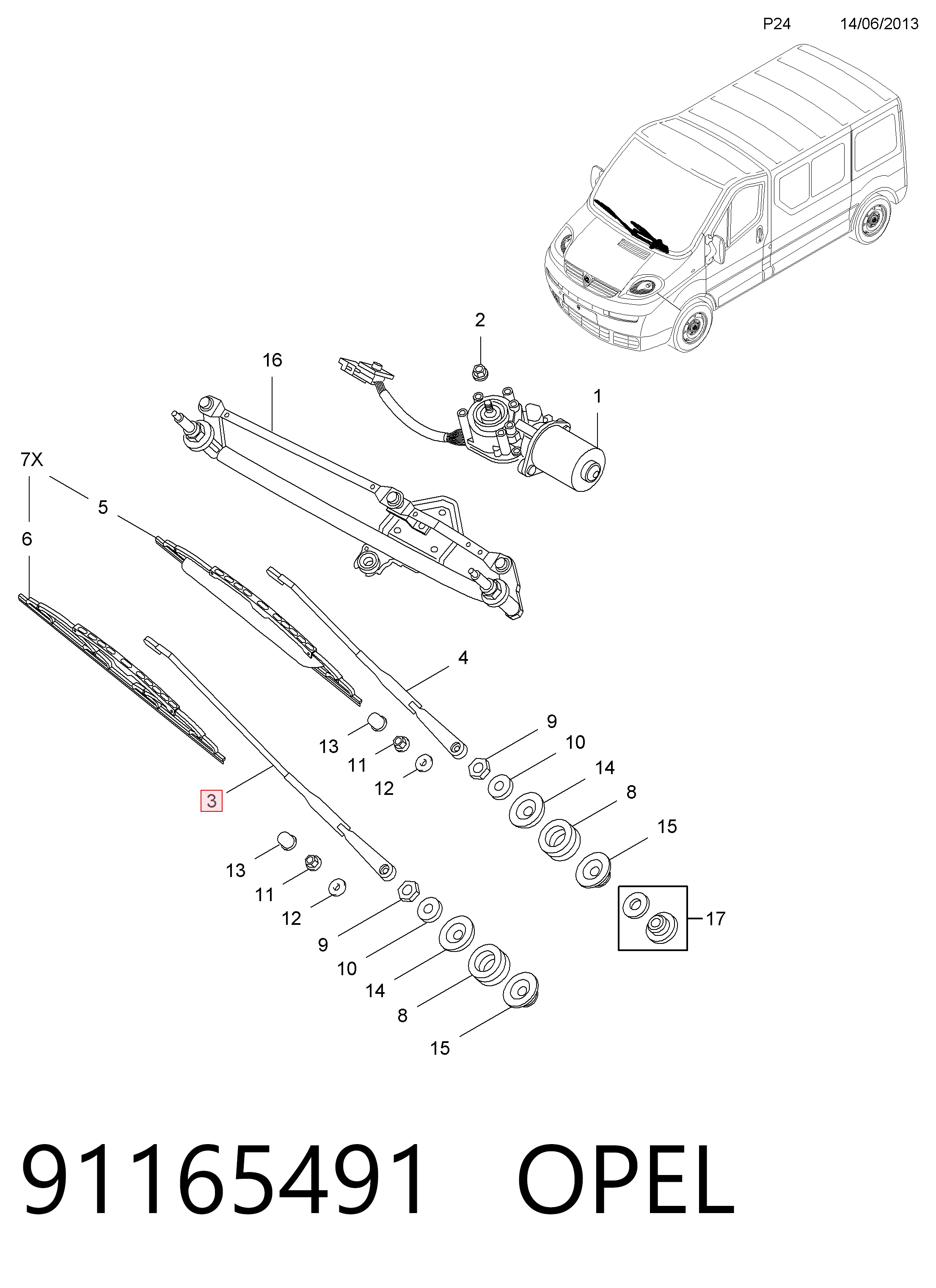  Brazo del limpiaparabrisas Renault Trafic 2