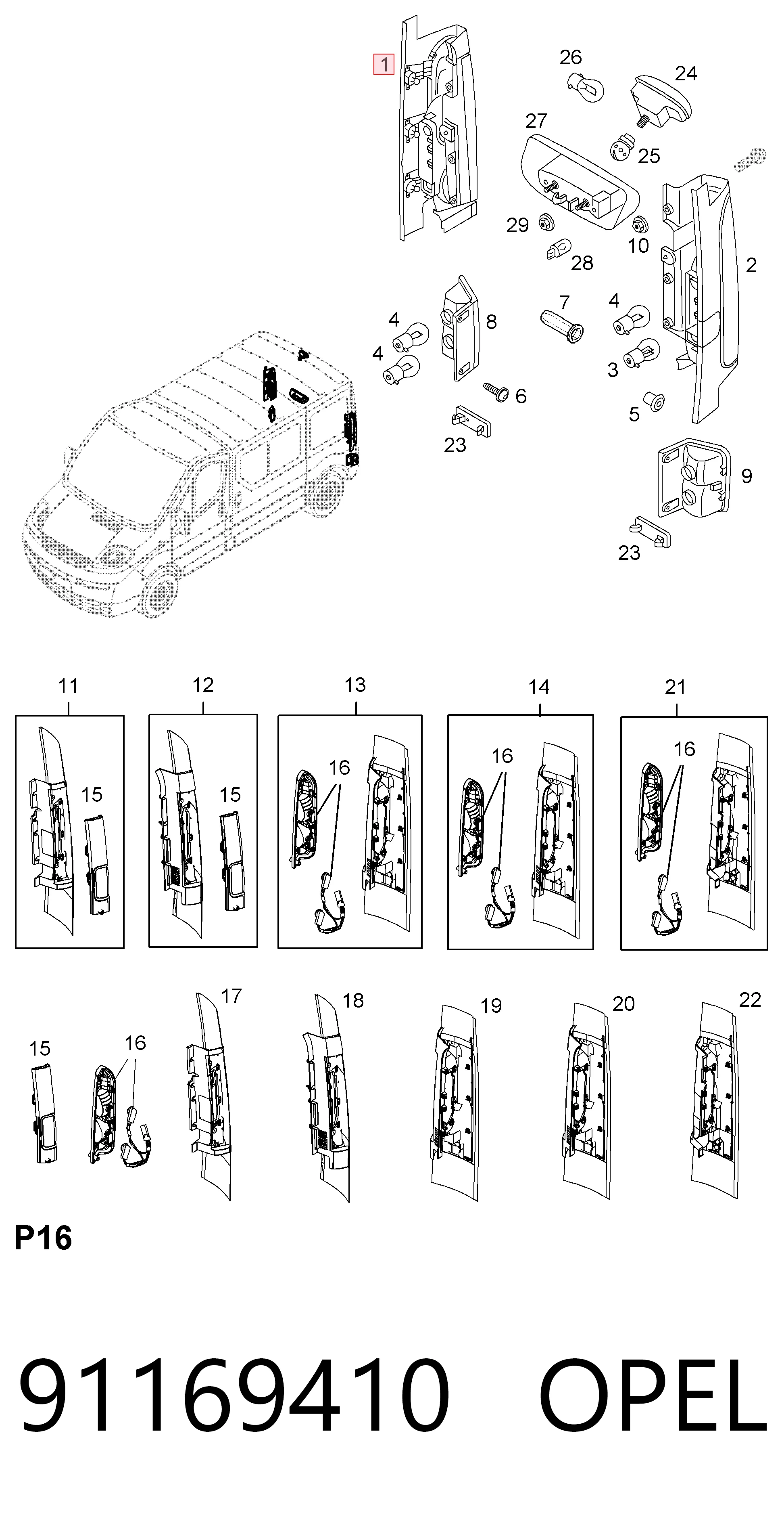Piloto trasero derecho General Motors 93852710 precio, desde 52,47 EUR