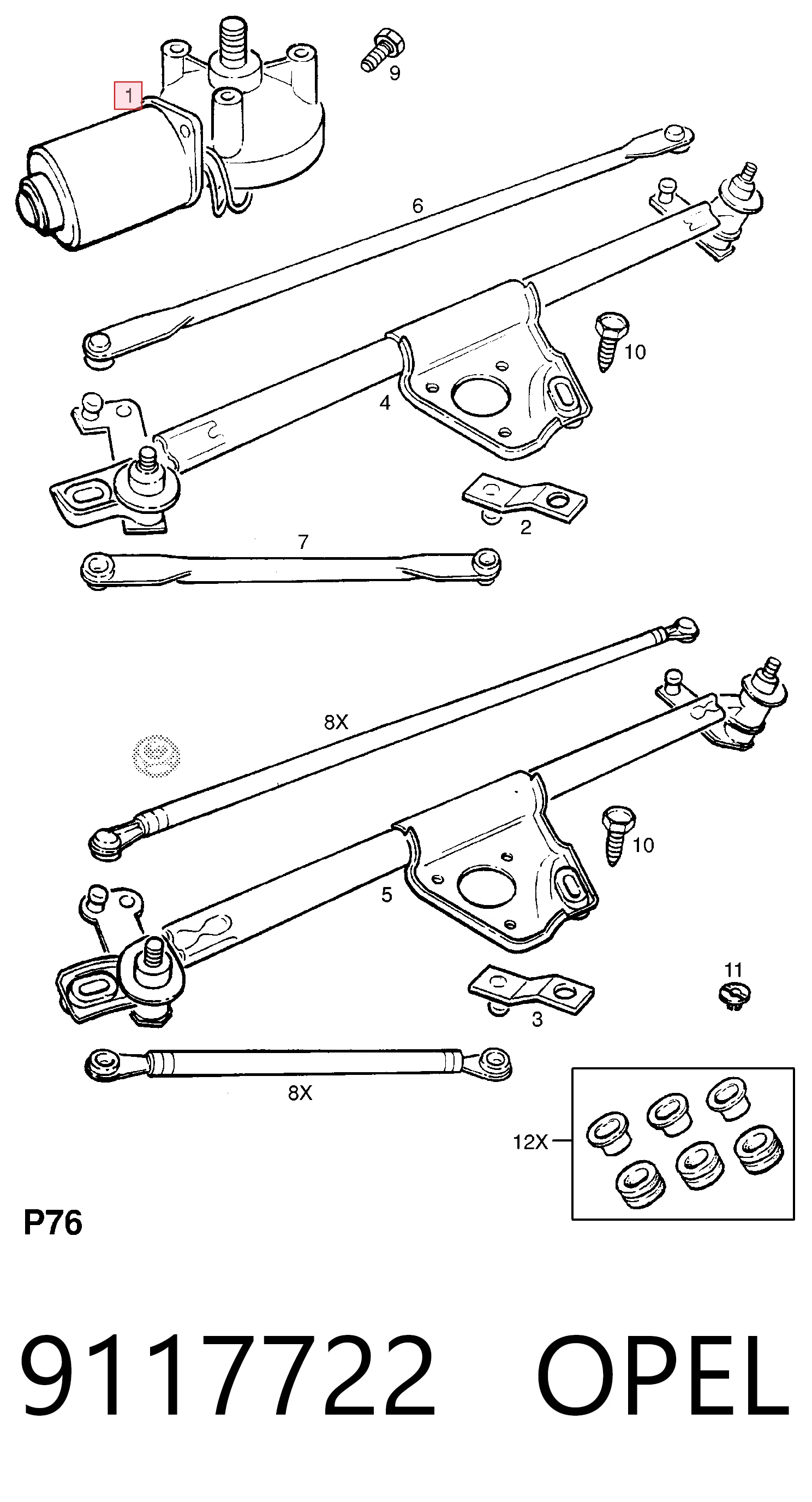 Motor del limpiaparabrisas Opel Vectra  (36)
