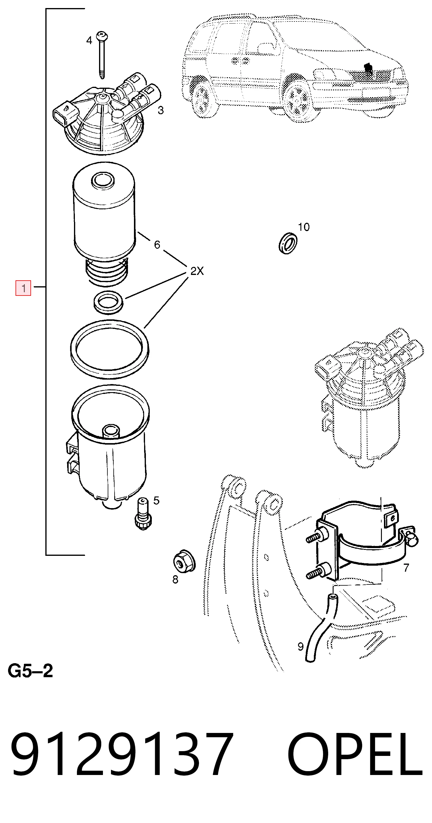 Filtro de combustible 90572126 General Motors