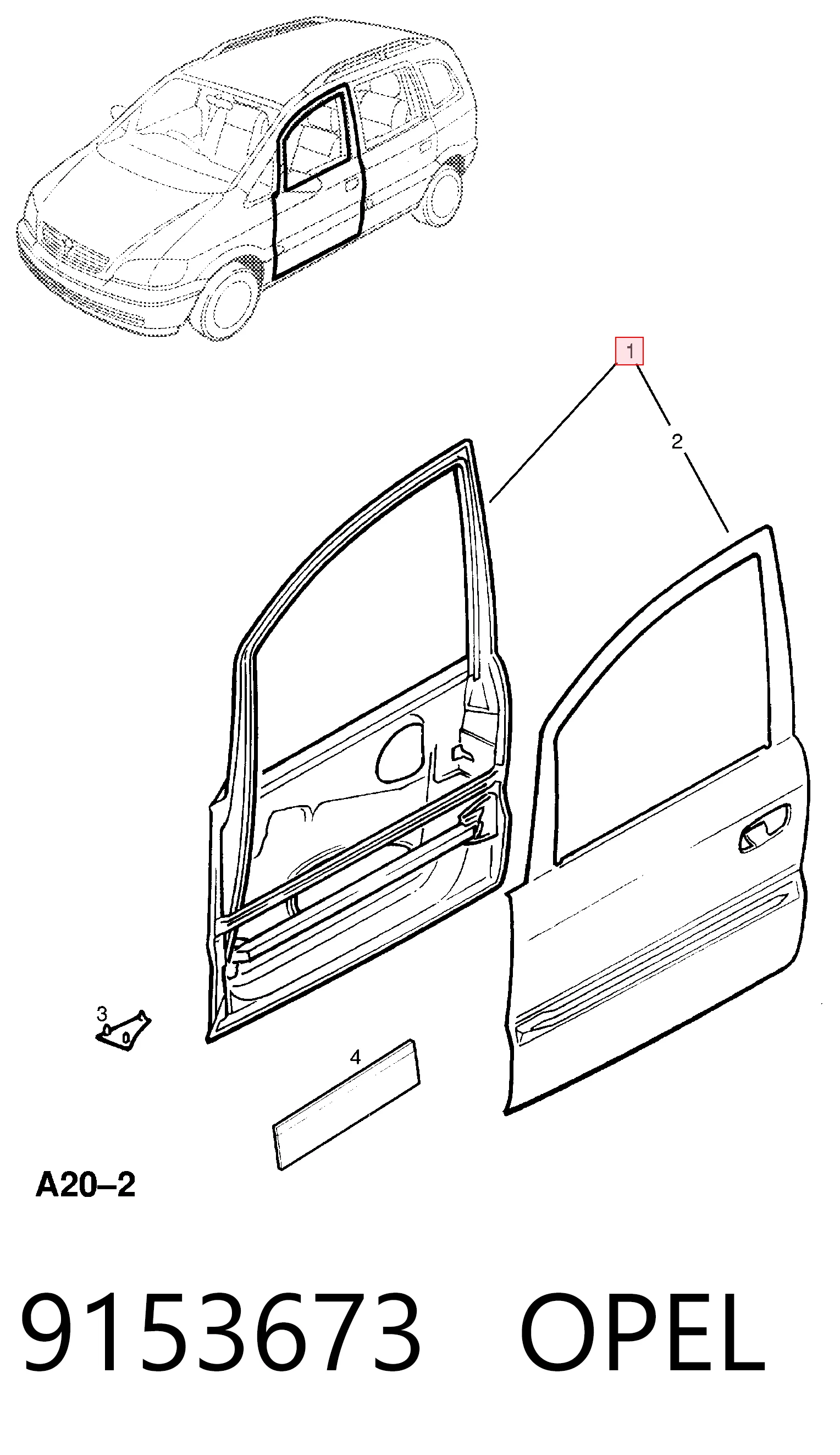 Puerta delantera izquierda Opel Zafira 