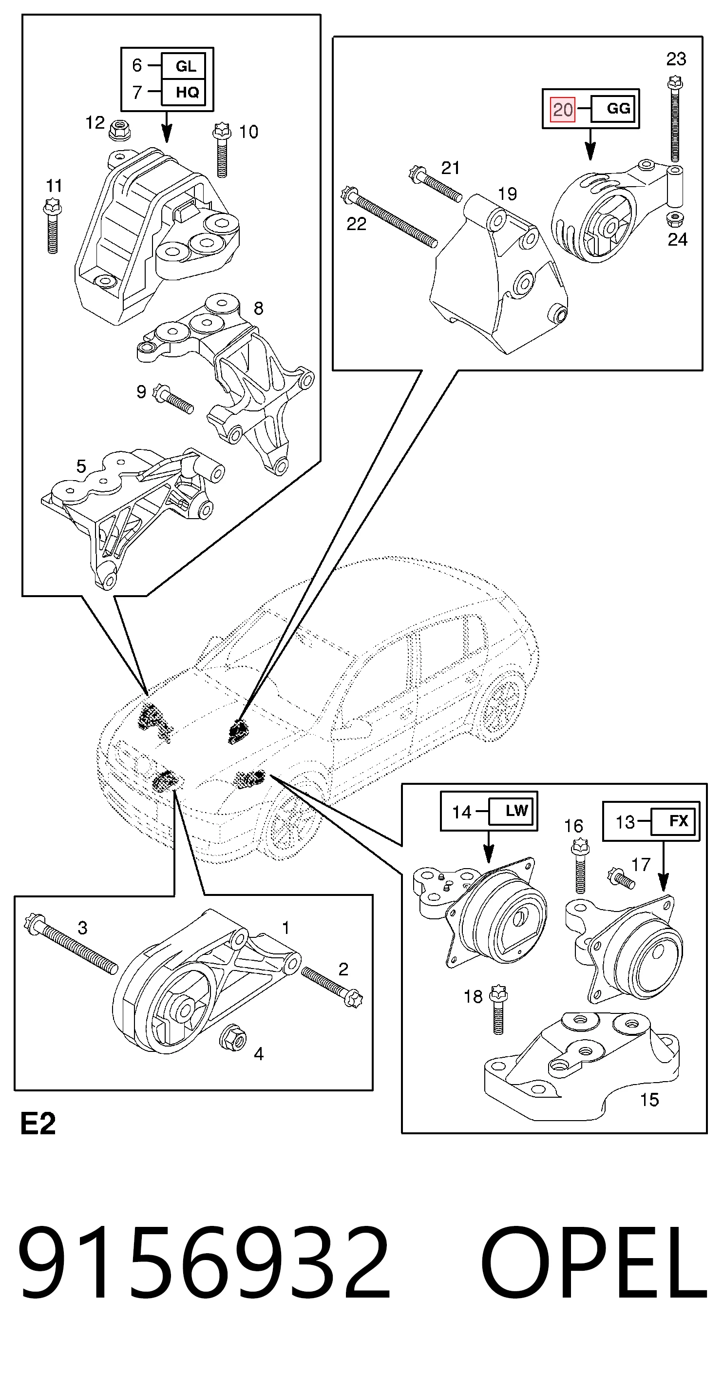Soportes de motor trasero Opel Vectra  desde 46,84 €