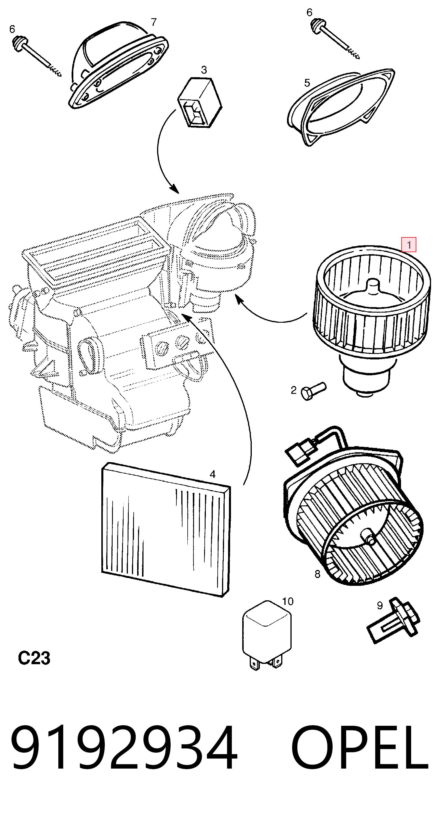 Ventilador habitáculo Opel Astra hatchback comprar en España