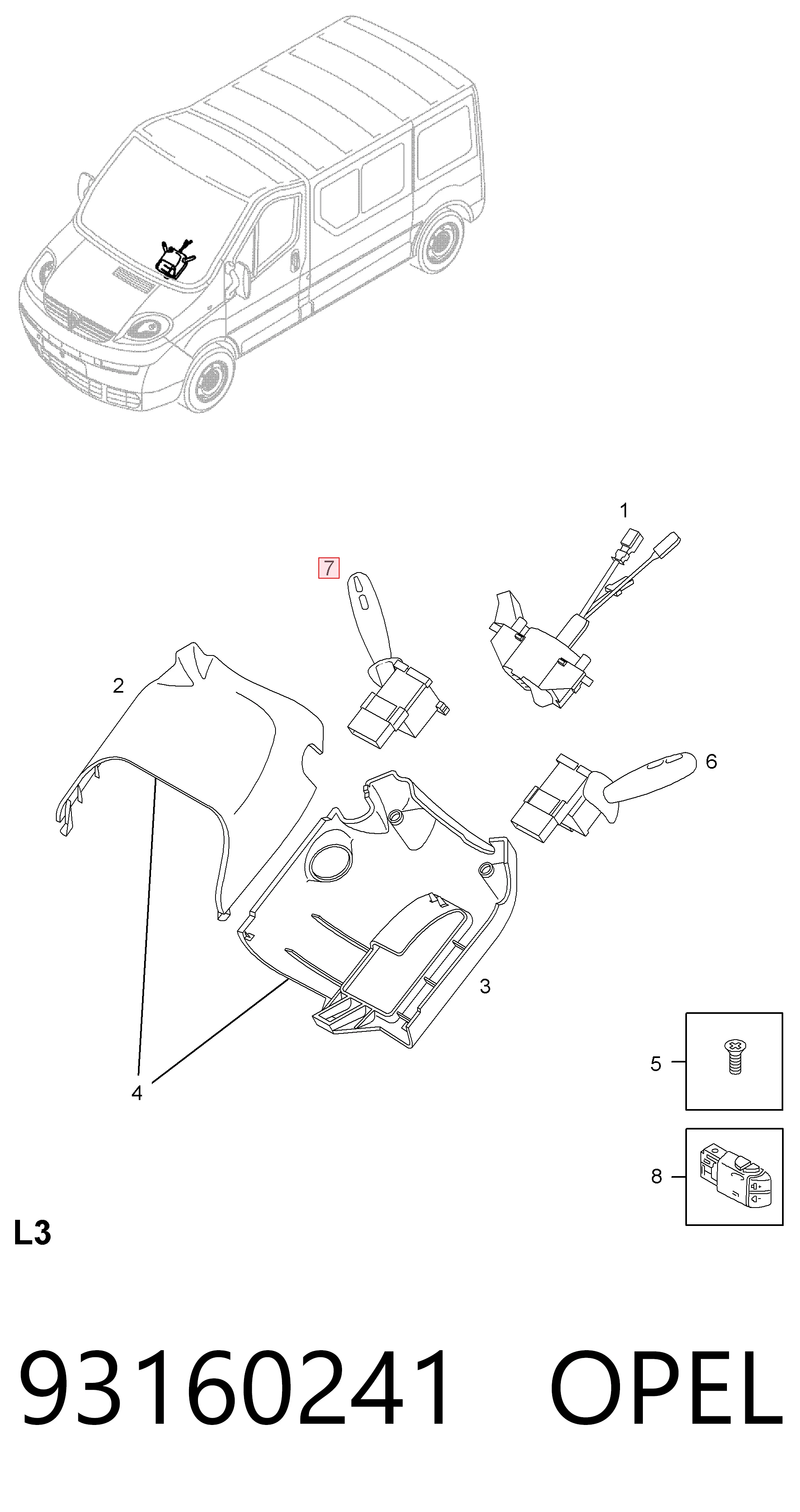 Comprar 7701050686 Renault (RVI) Conmutador derecho de la columna de dirección