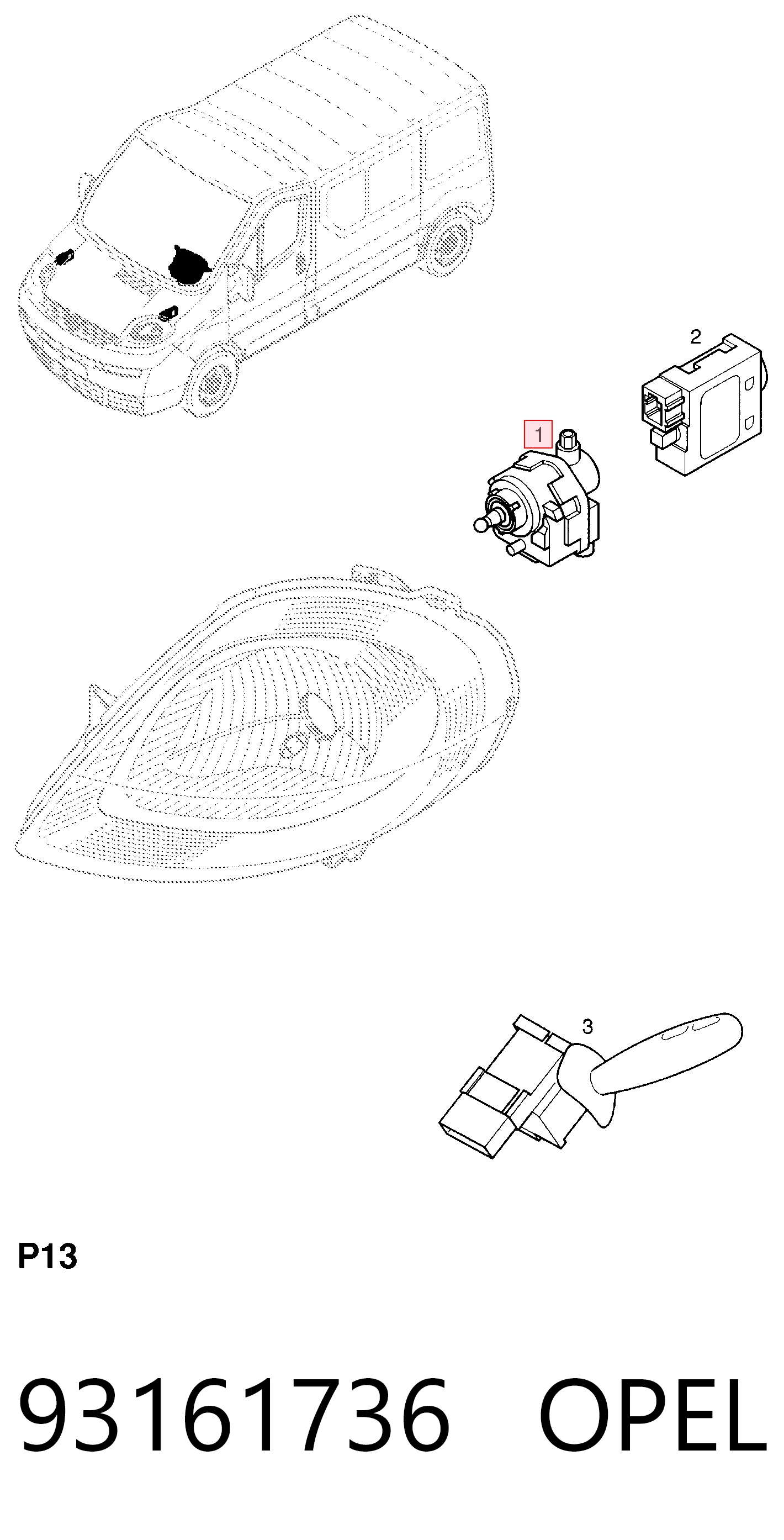 Elemento de regulación del alcance de faros para Renault Kangoo  (KC0, KC1)