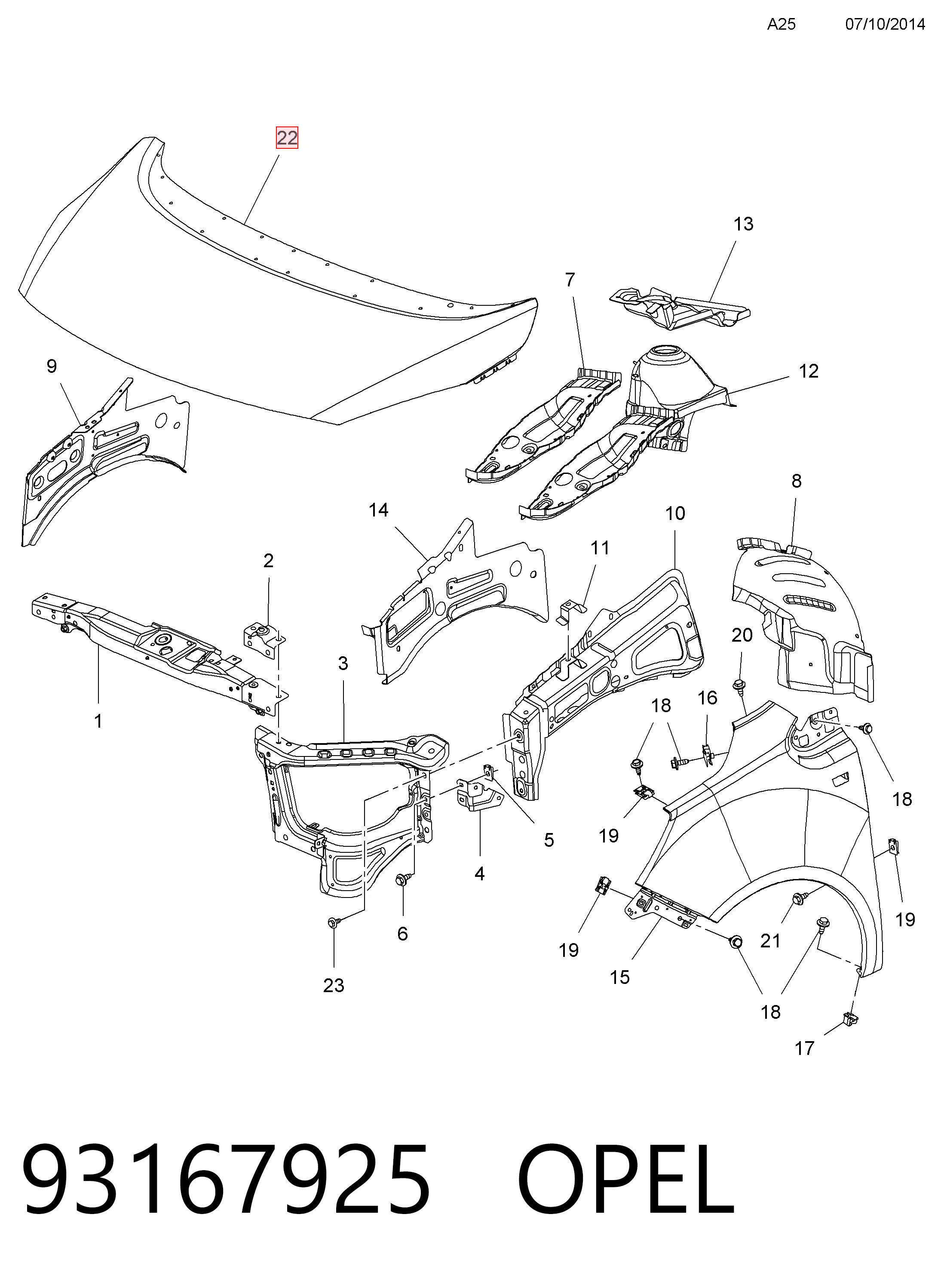 Capó del motor Opel Meriva B monovolumen (2010 - 2017) precio, desde 262,81 EUR