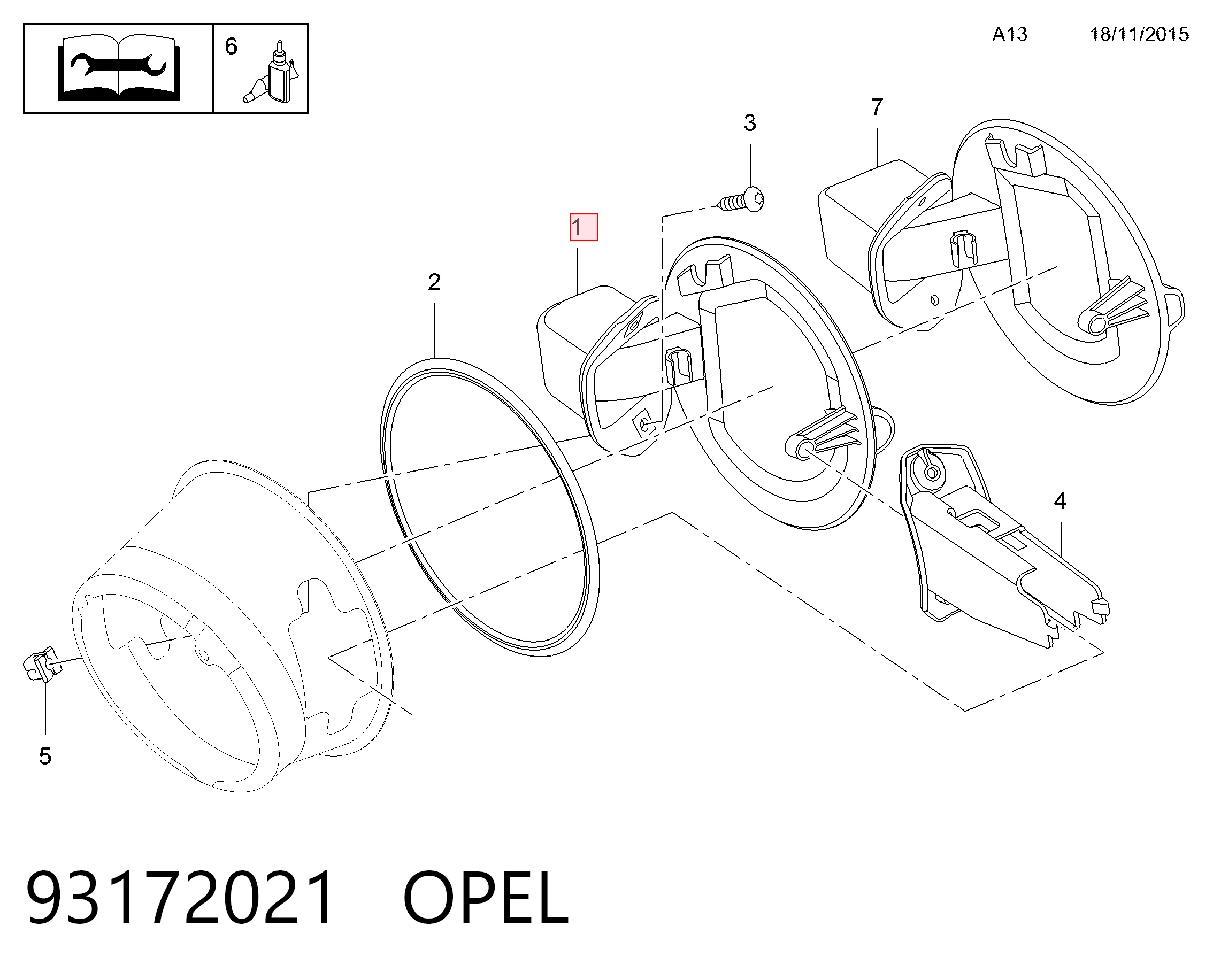 Tapa tanque combustible para Opel Vectra C GTS 