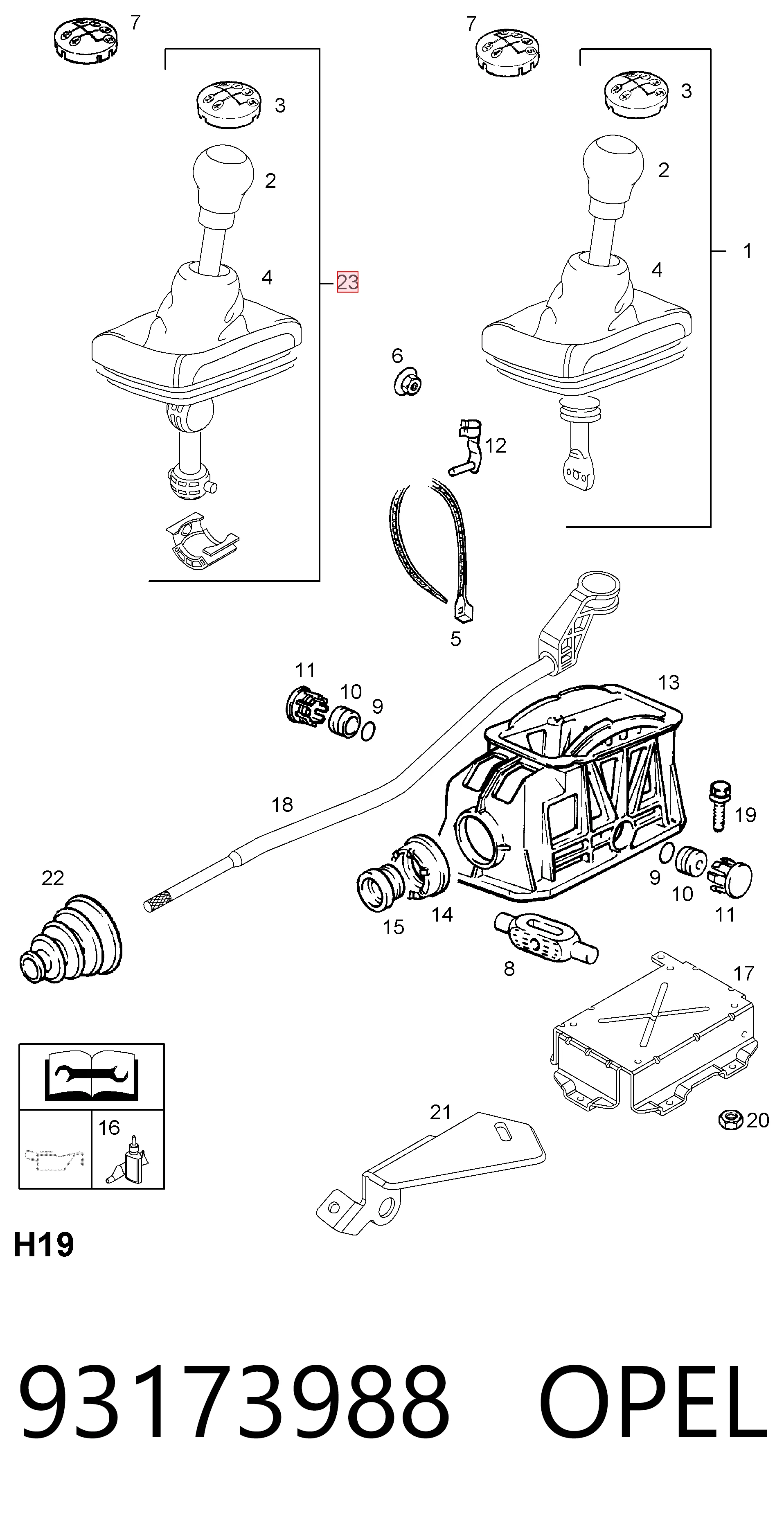 Pomo para Opel Astra F35