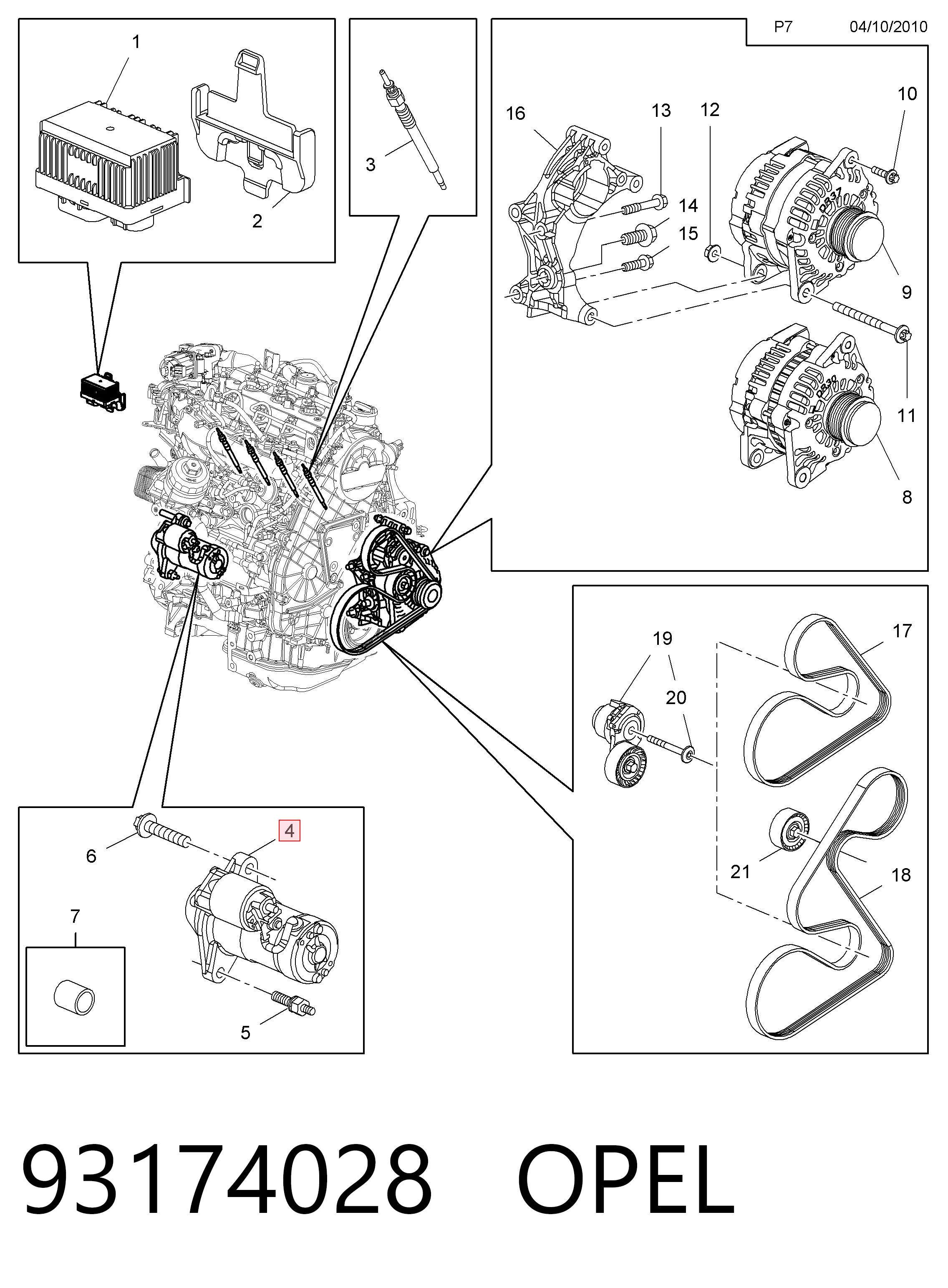 93174028 Opel Arranque motores