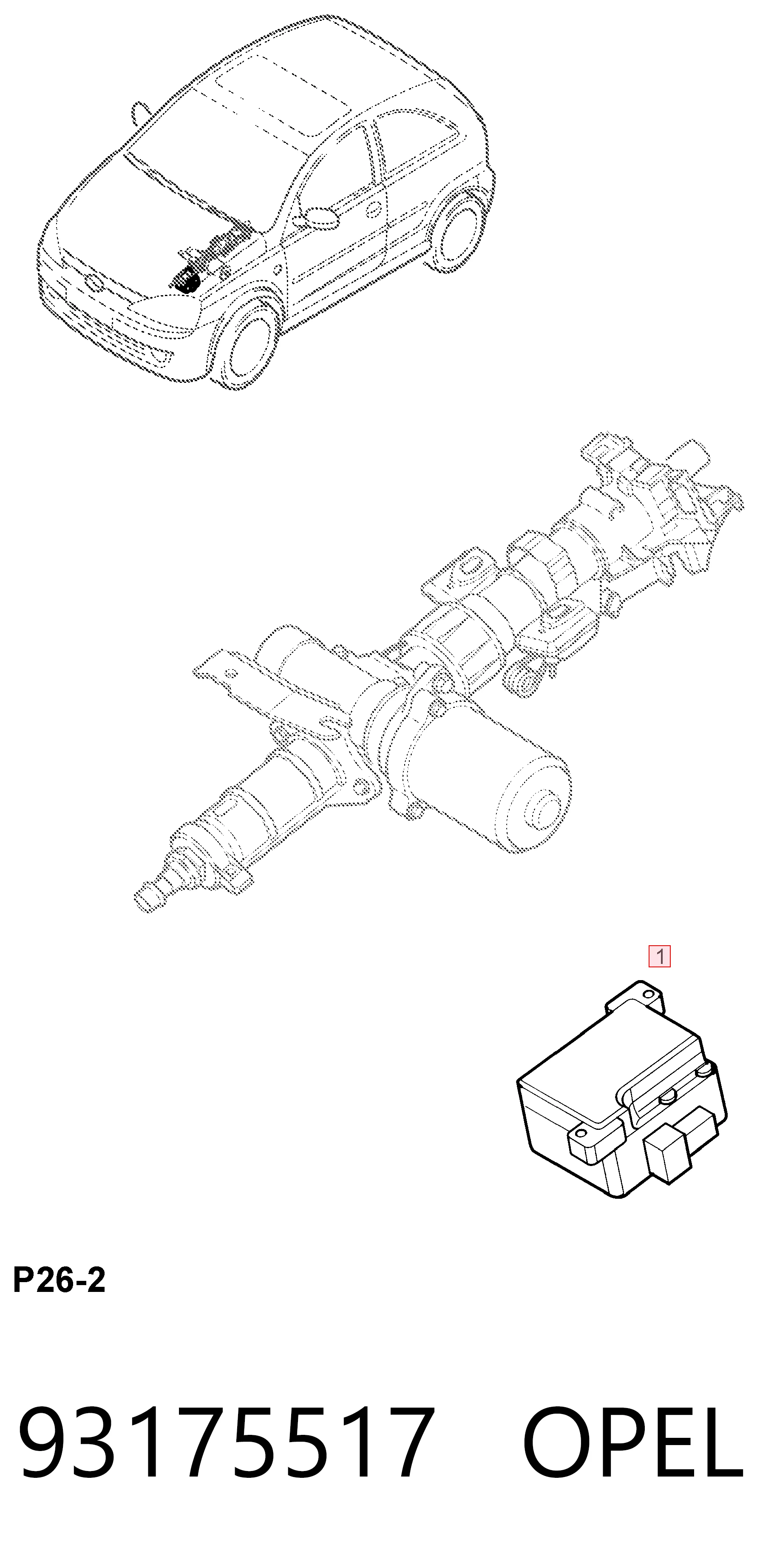Columna dirección 93175517 General Motors
