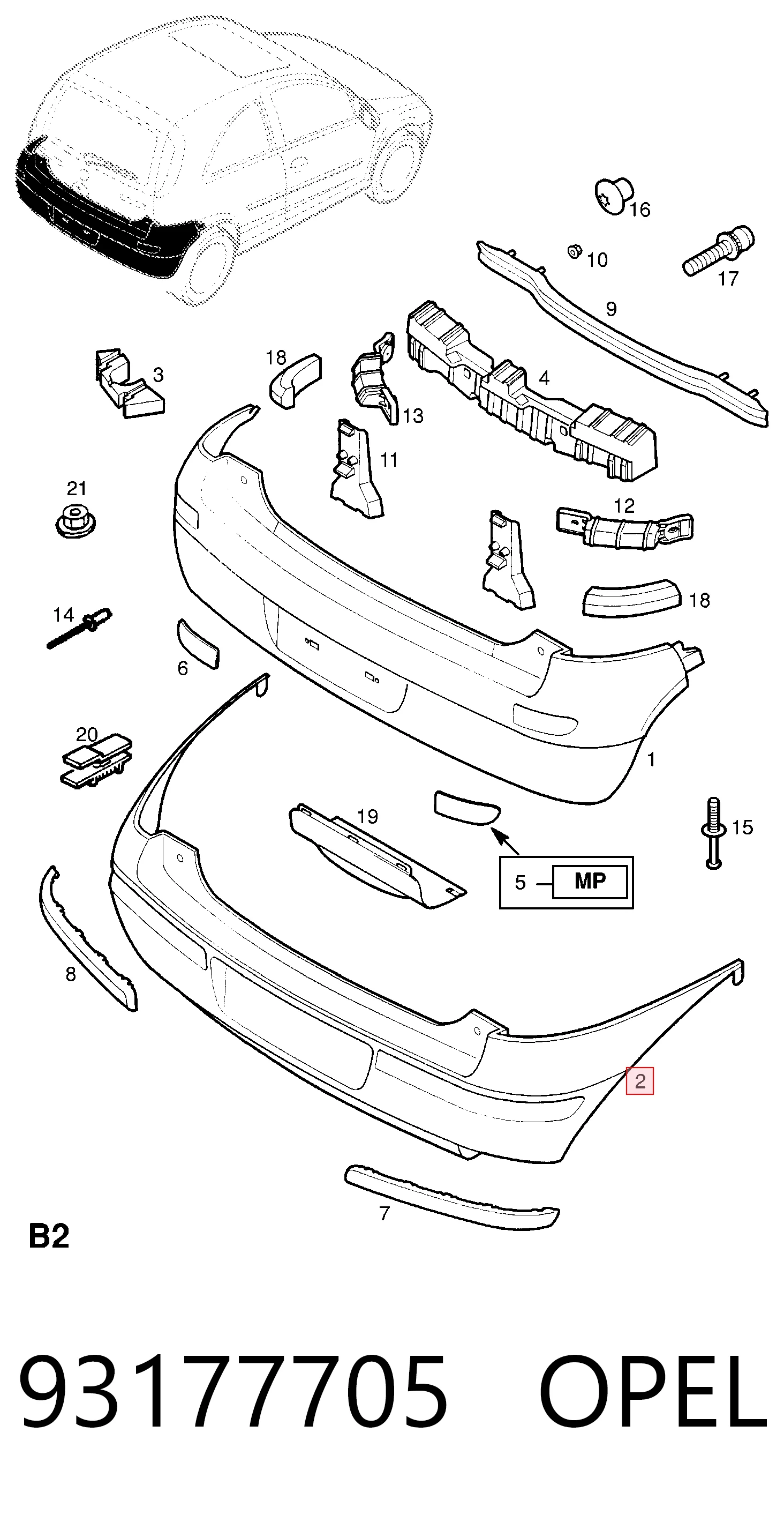Comprar Parachoques trasero Opel Corsa C F08