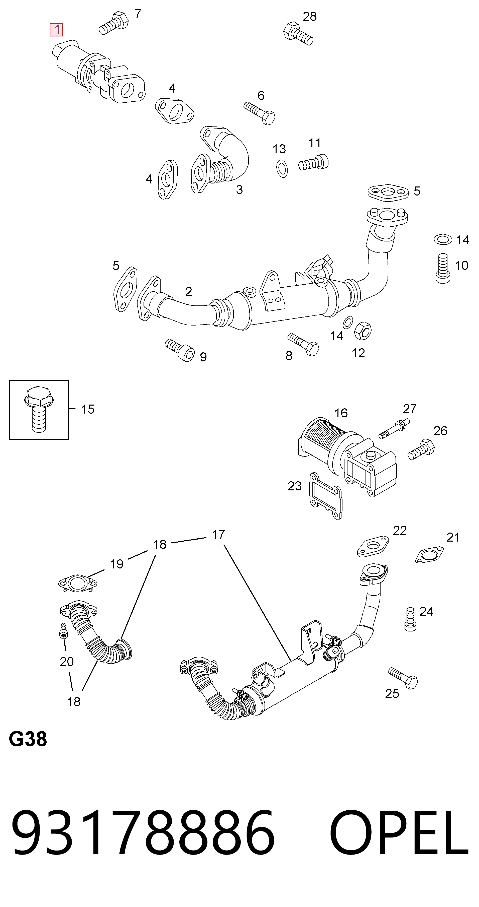 93178886 Opel Válvula EGR