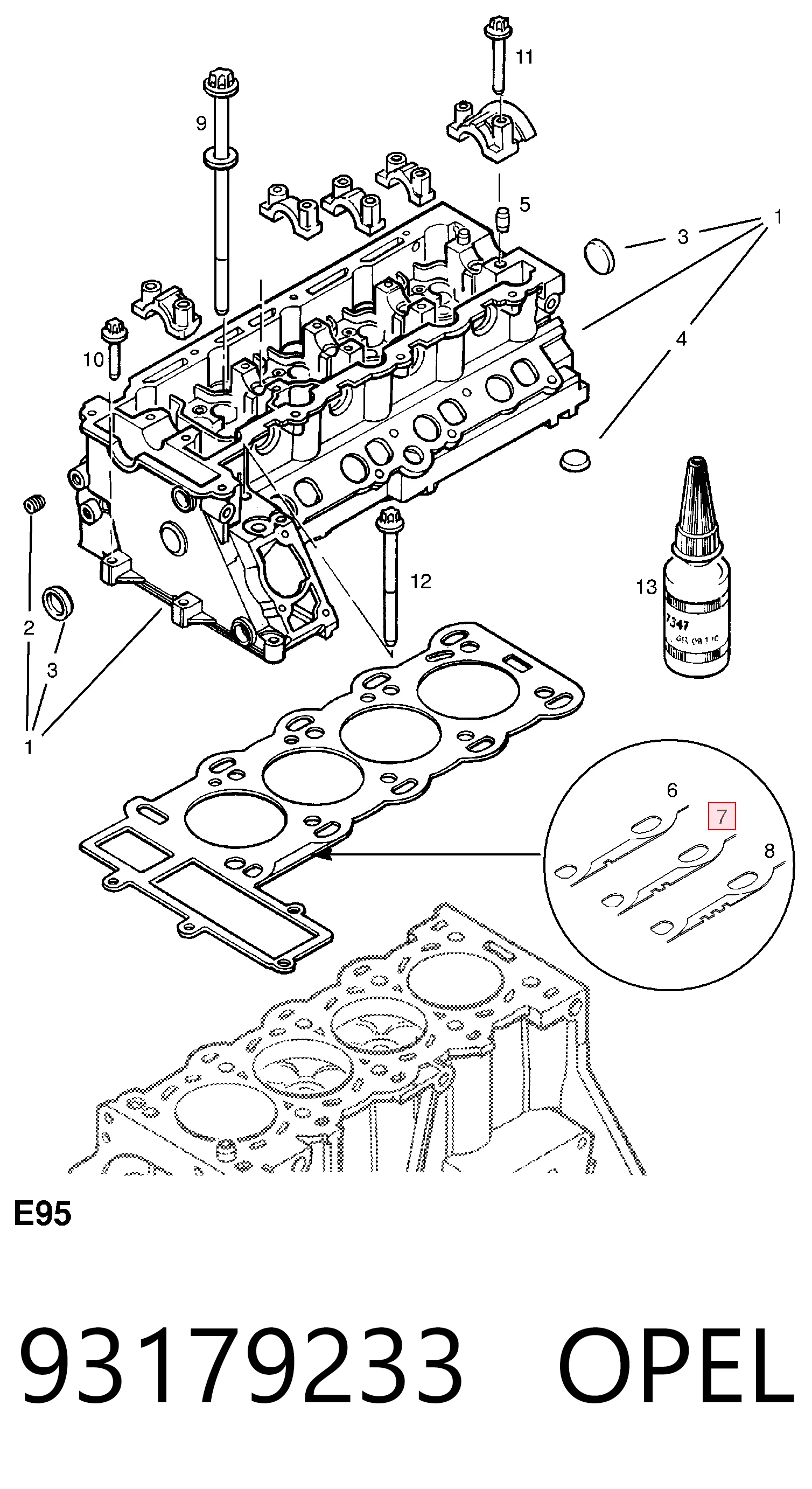 Empaquetadura de culata para Ford Transit V V184/5