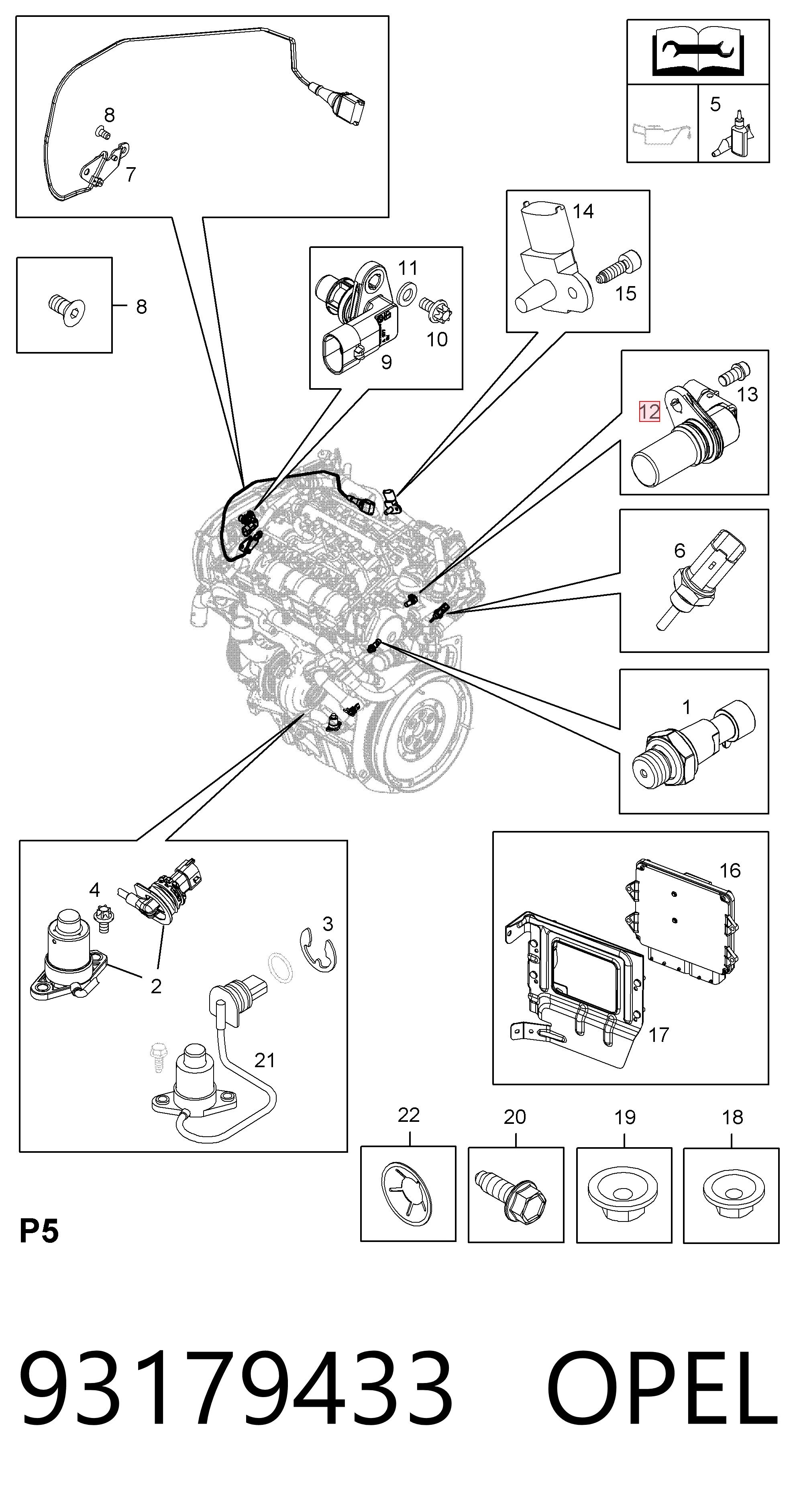 Sensor de posición del cigüeñal Fiat Punto II (2000-2010)