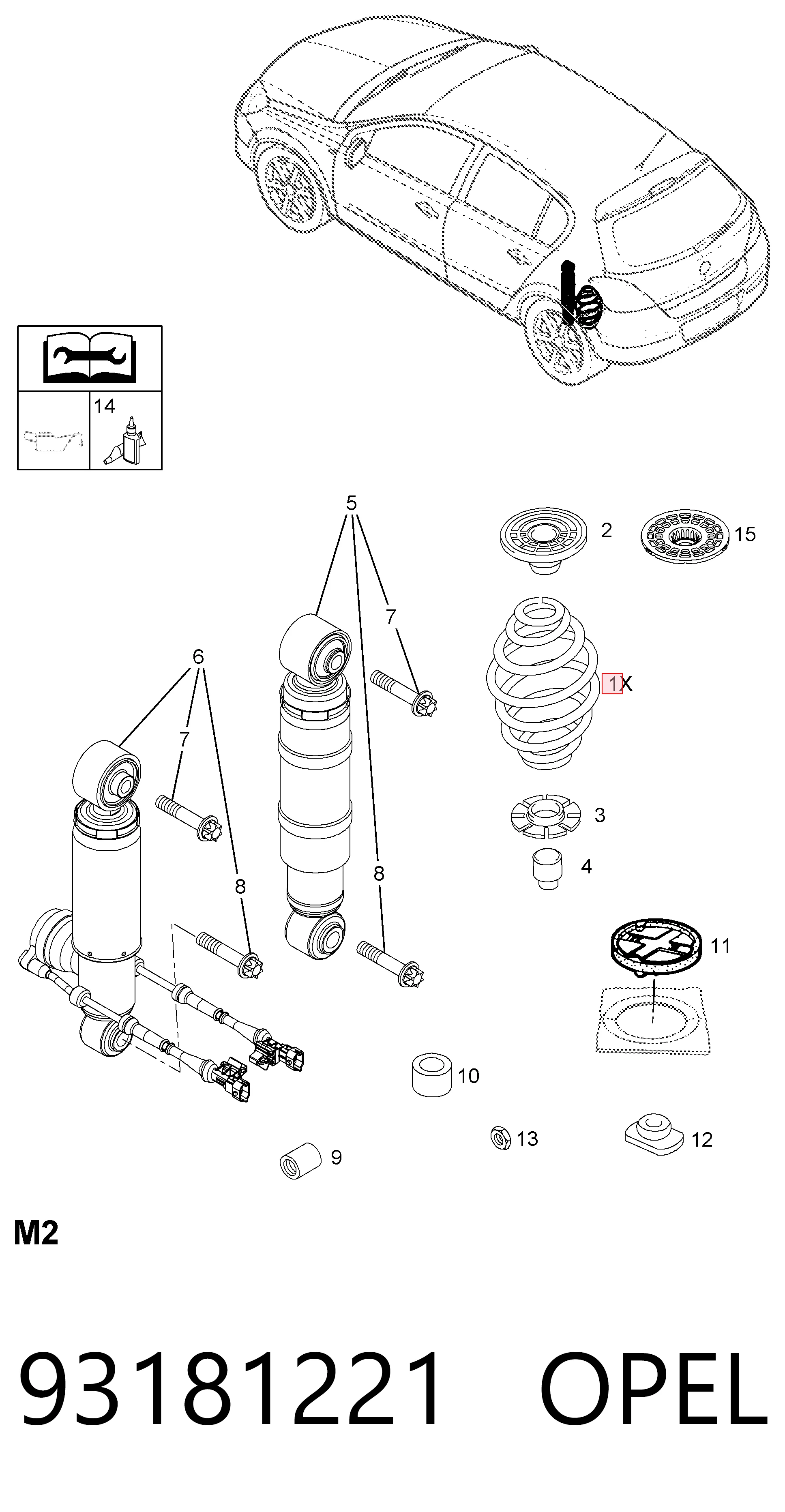 Muelle trasero 93181221 OPEL