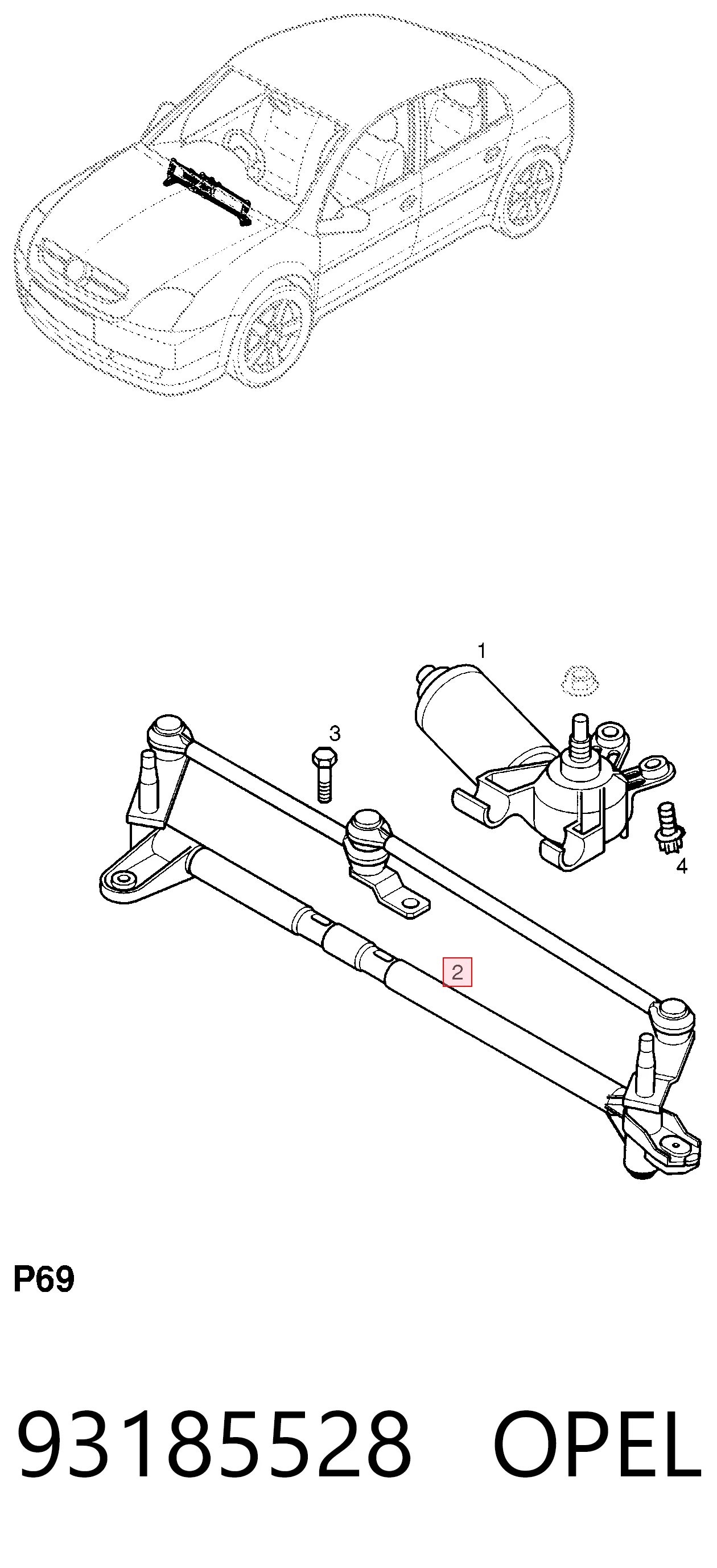 Comprar Trapezio del limpiaparabrisas Opel Vectra   a bajo precio