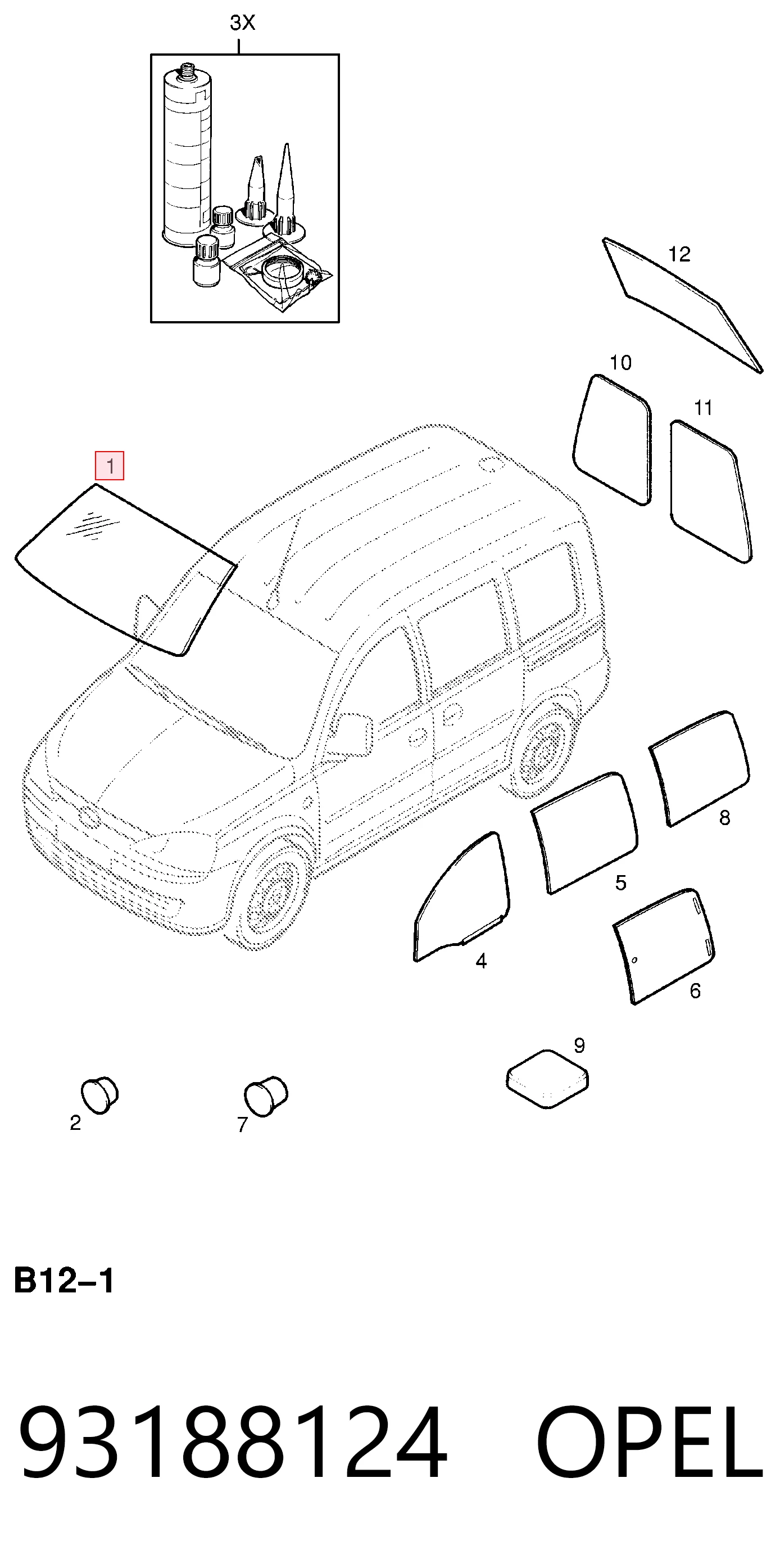 Luna delantera para Opel Corsa  (F08, F68)