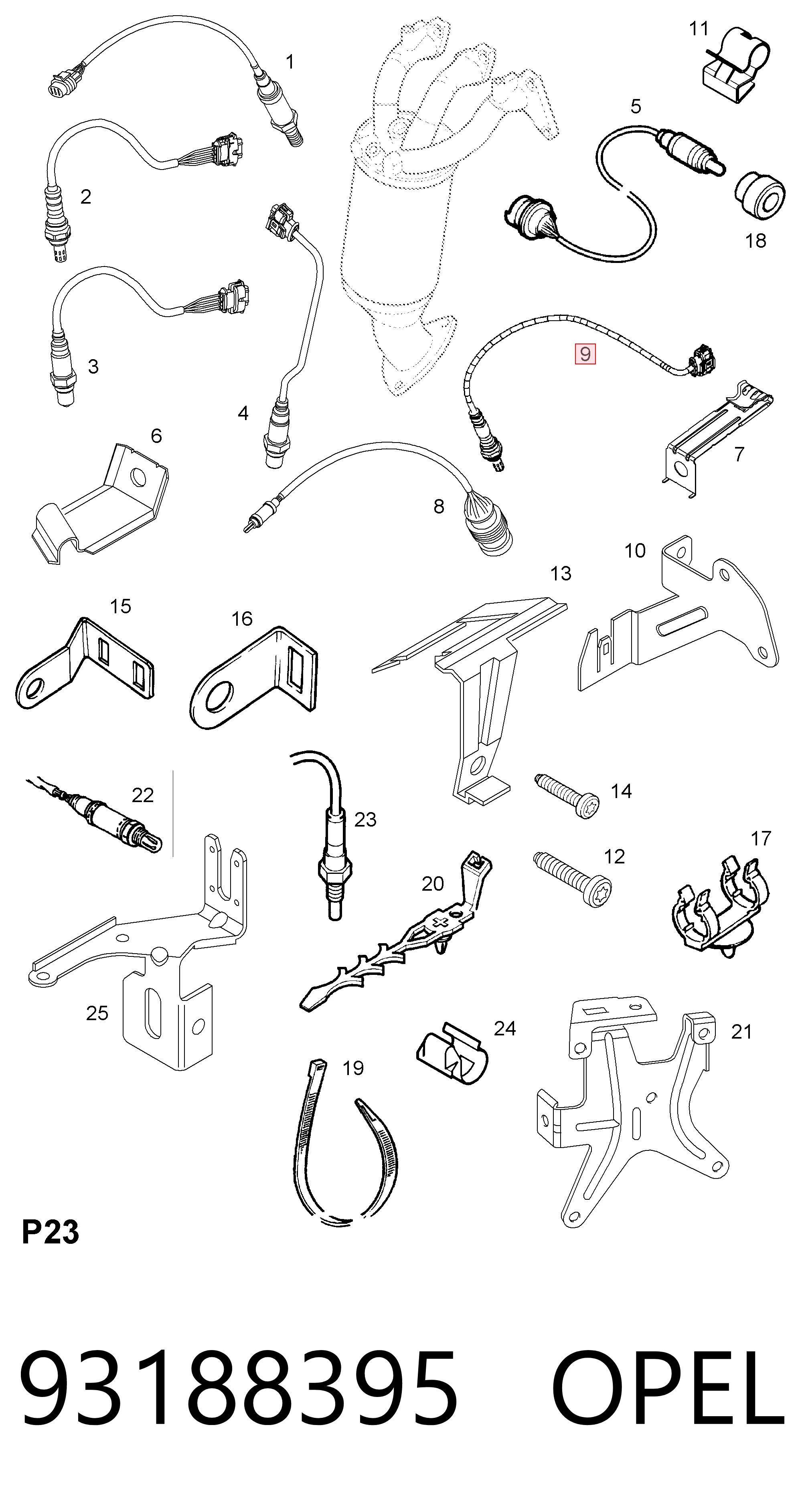 Sonda lambda para Opel Combo 