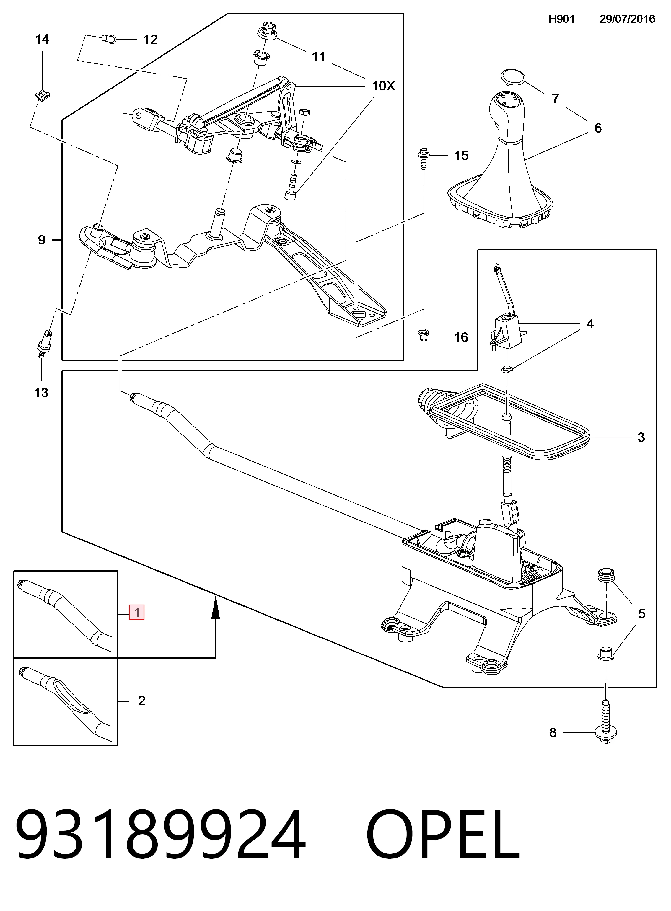 Mando de cambios para Opel Corsa D S07