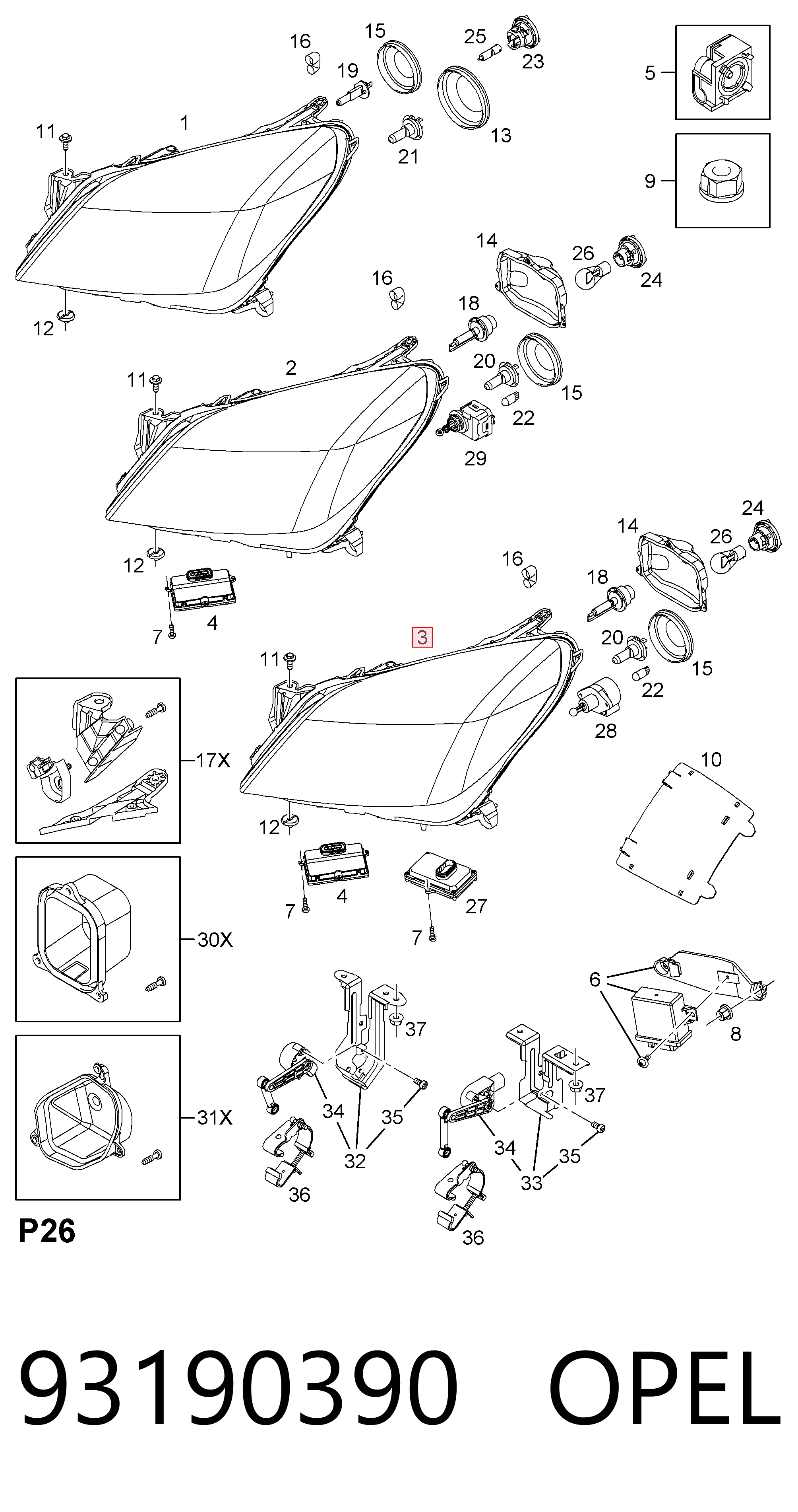 Comprar 1216665 General Motors Faro delantero izquierdo