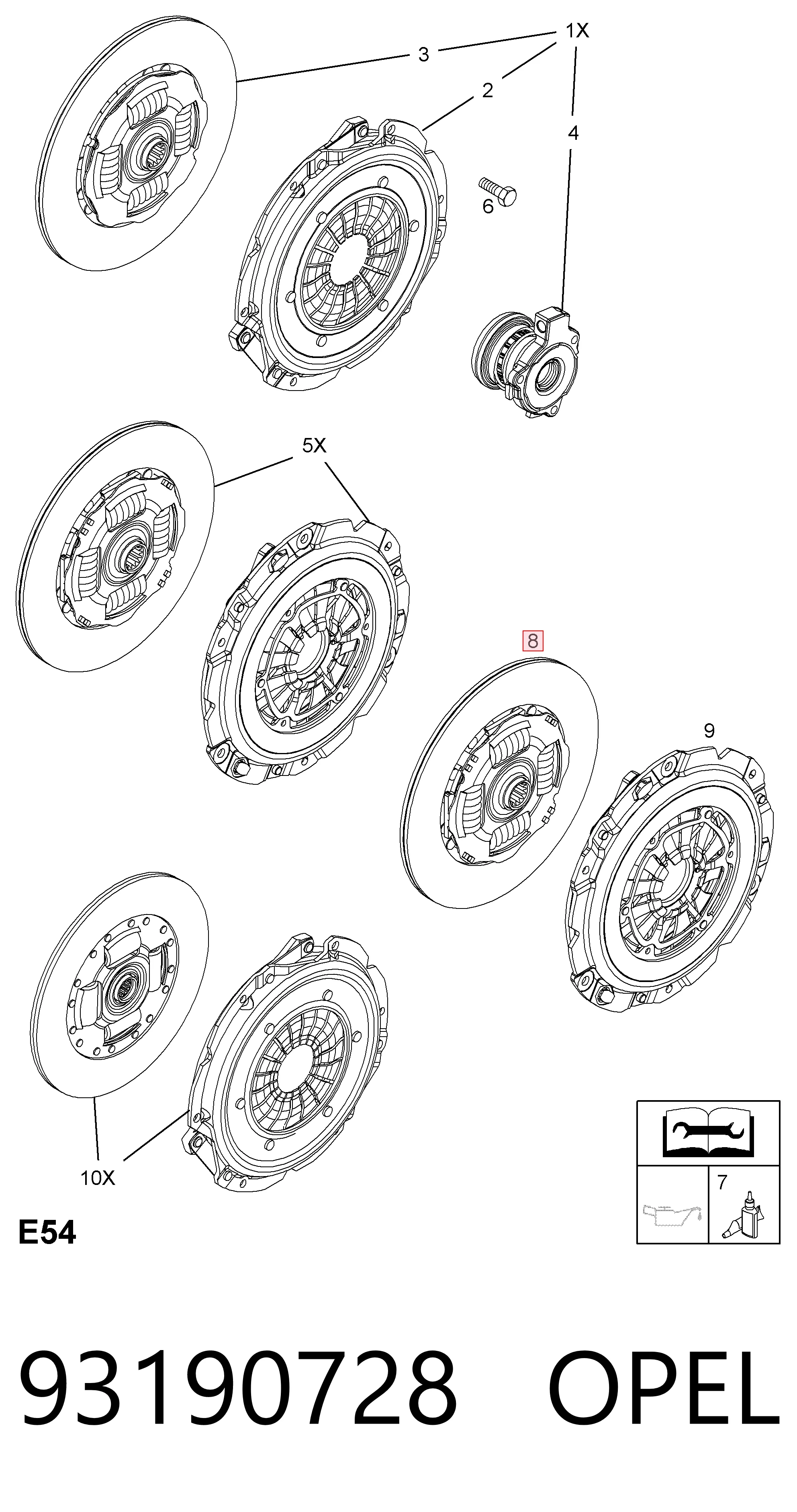Kit de embrague General Motors 93181854