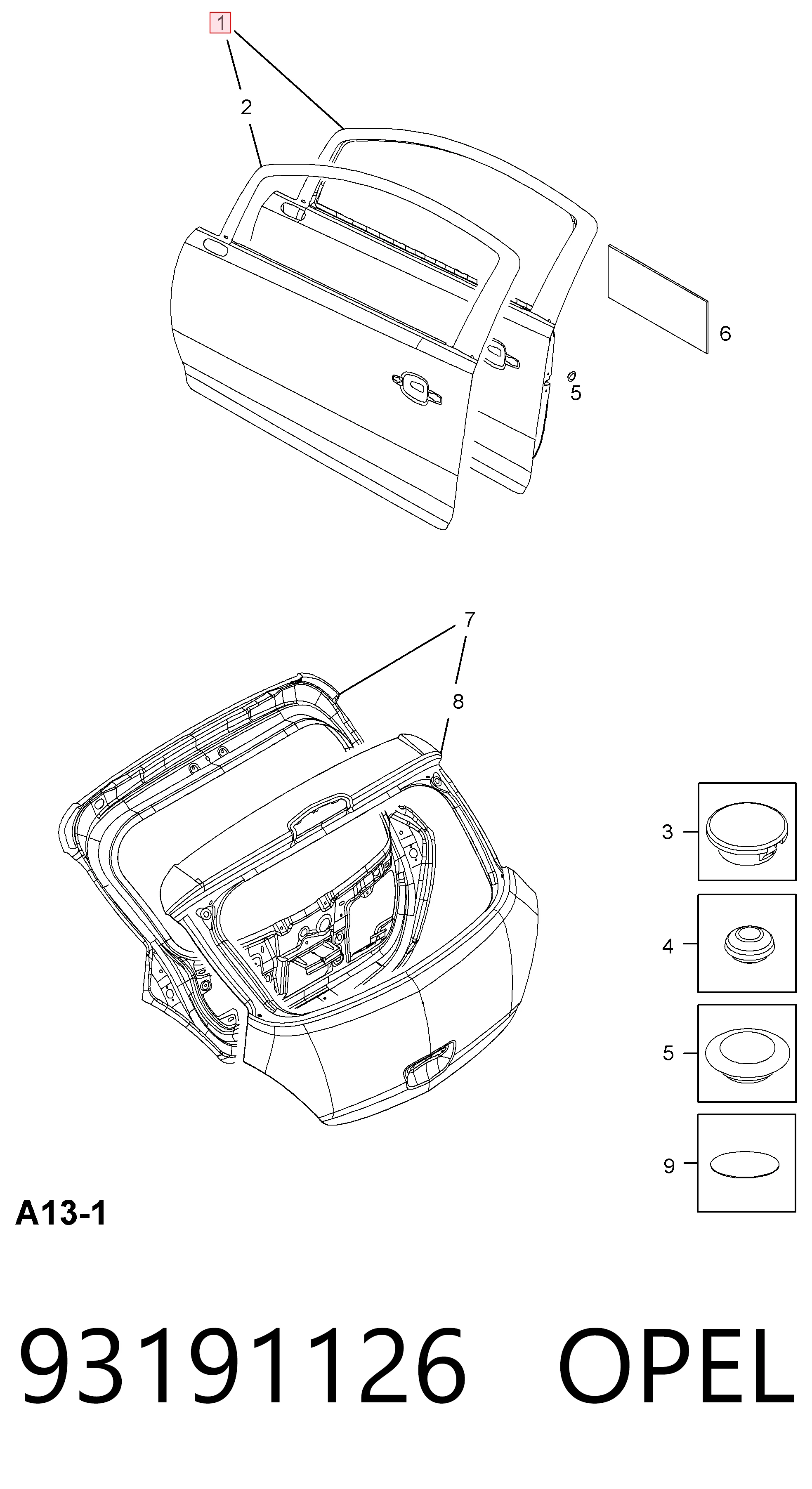 Puerta delantera para Opel Corsa D S07