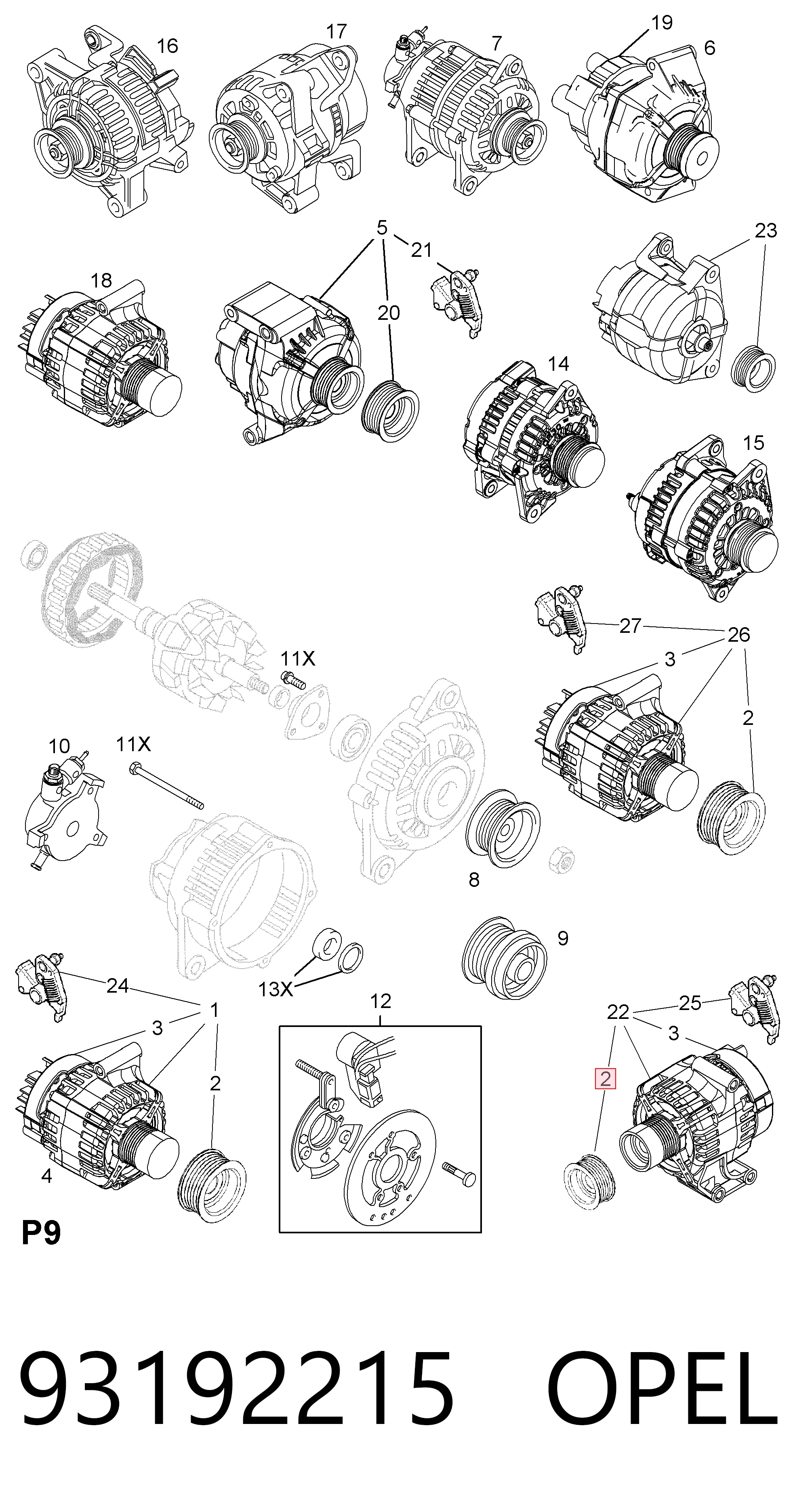 Polea alternador para Fiat Doblo 263, 152