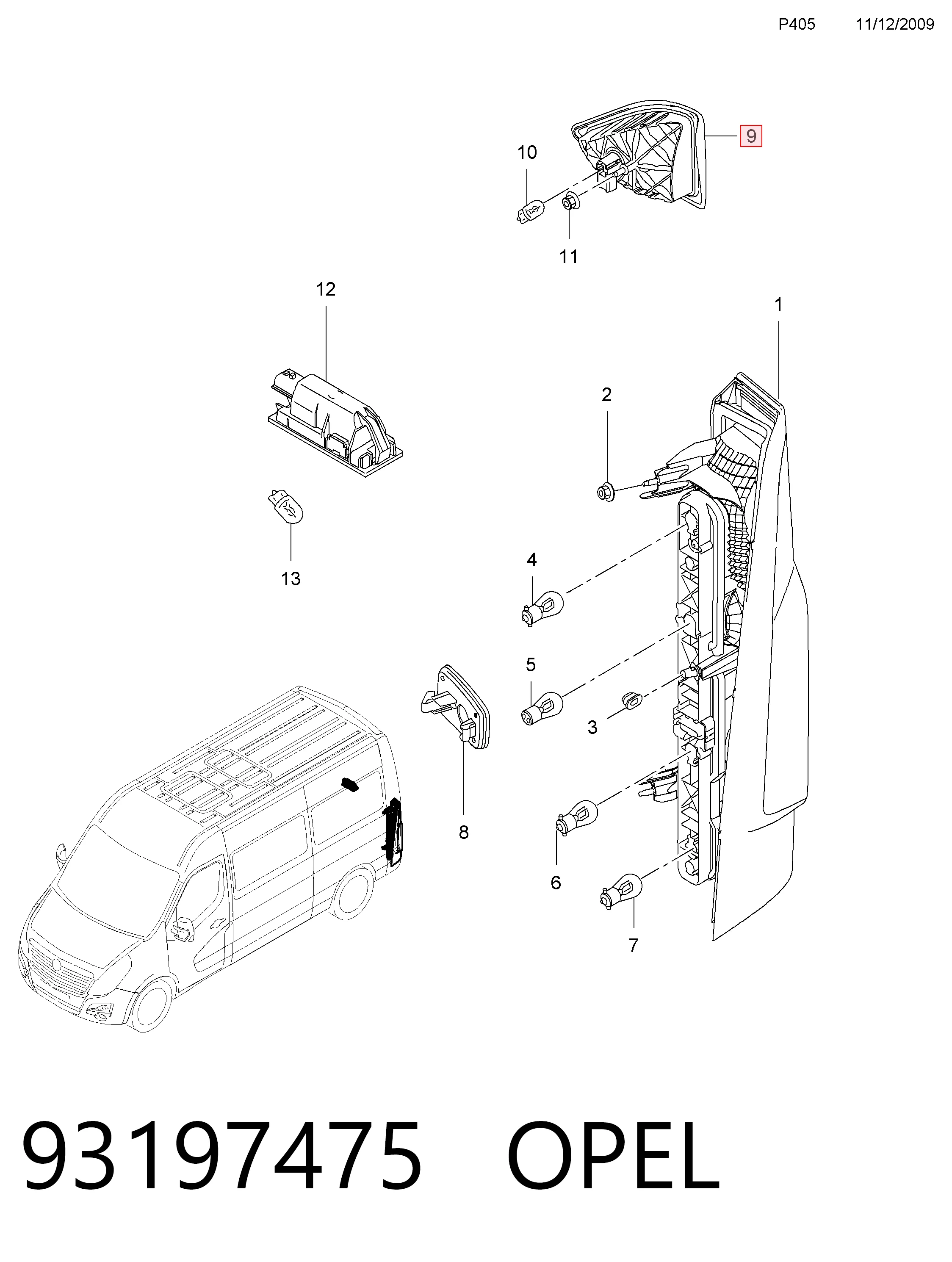 Luz central de freno Renault Master III (2010-2024)