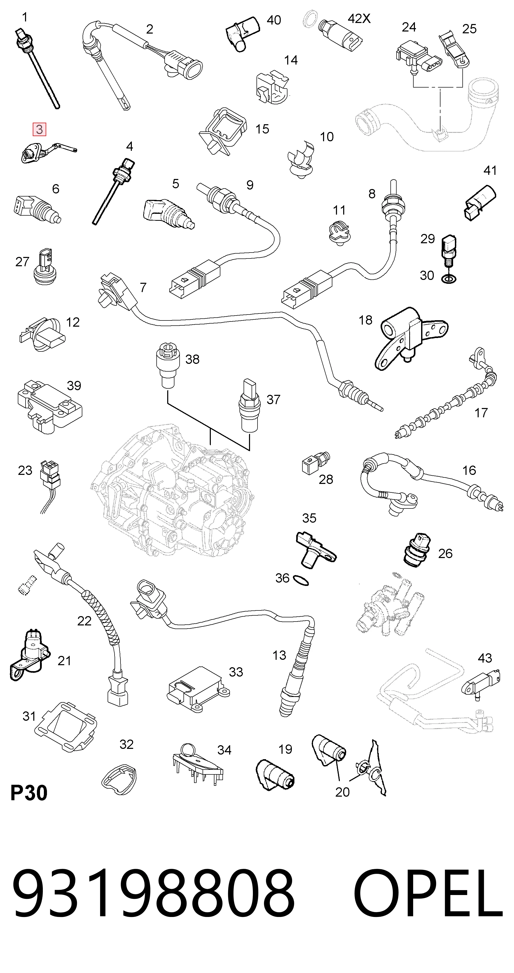 Sensor de nivel de aceite para Opel Vivaro F7