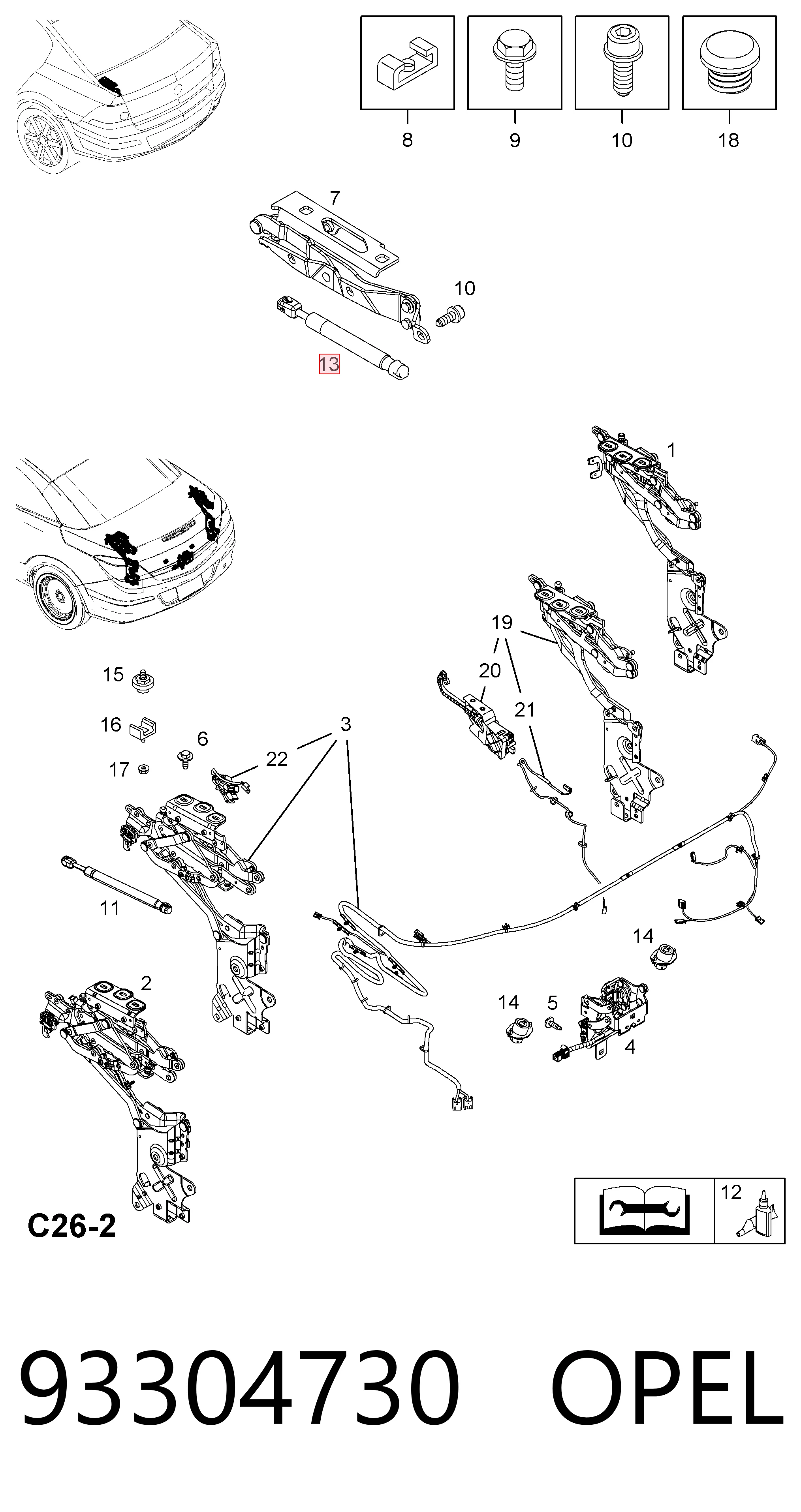 Comprar Amortiguador de la tapa del maletero Opel Astra  L69 a bajo precio