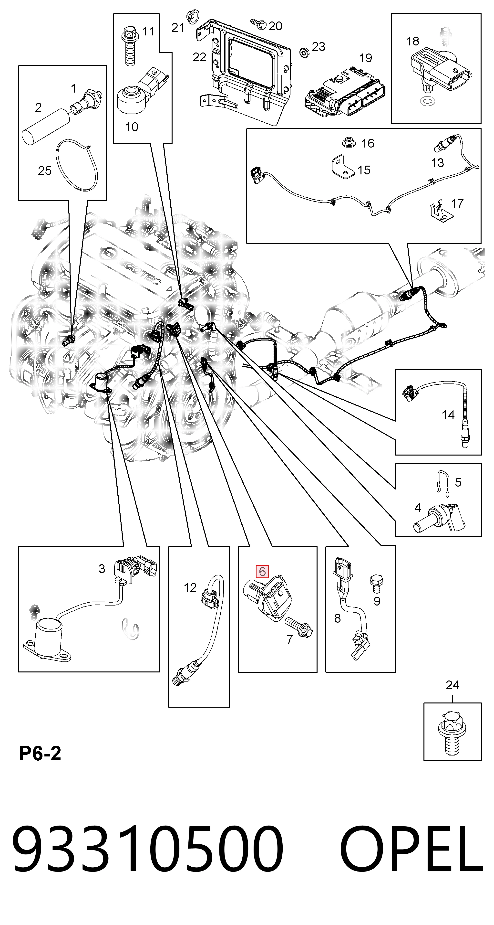 93310500 Opel Sensor posición arbol de levas