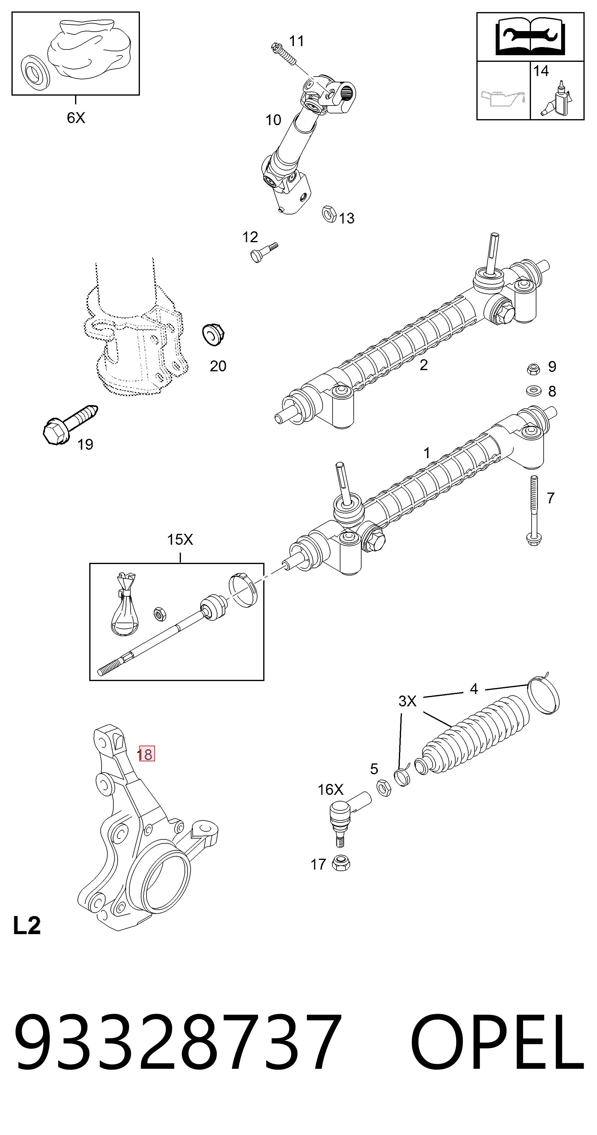Mangueta delantera izquierda General Motors 93328737 precio, desde 68,24 EUR
