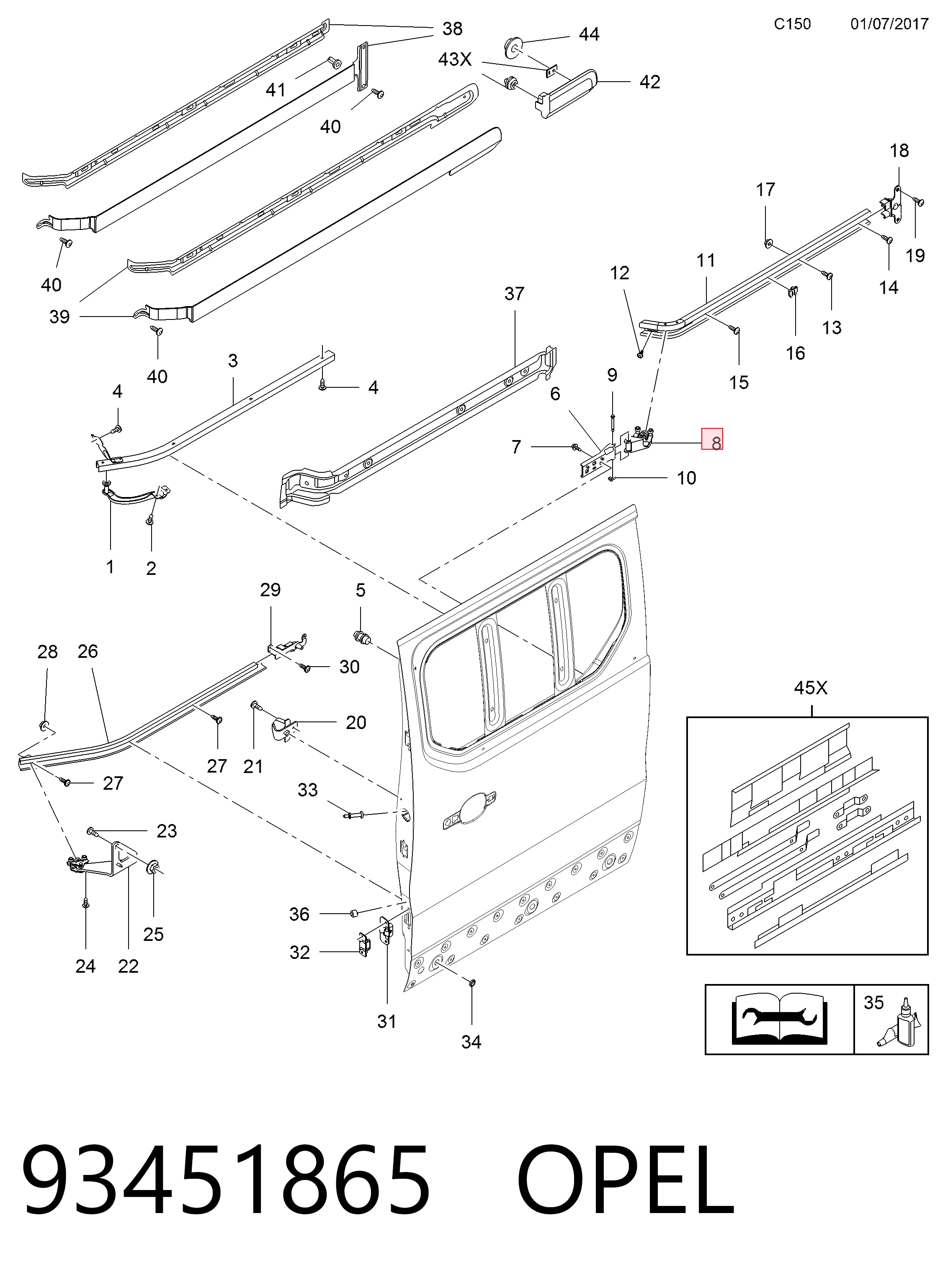 Rodillo central derecho de puerta corrediza AND 12843077 precio, desde 62,14 EUR