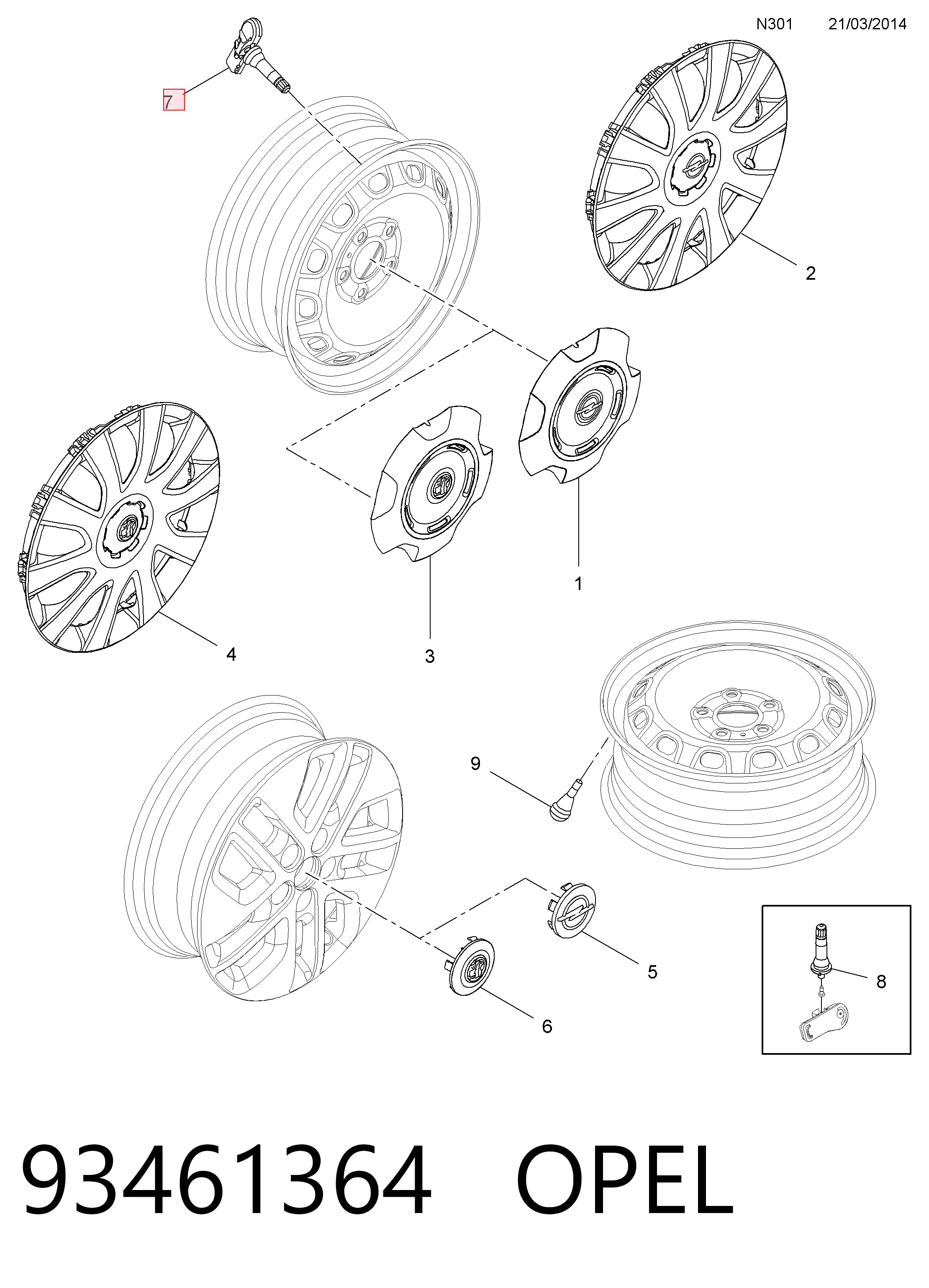 Sensor de presión de ruedas Fiat Ducato III (250)