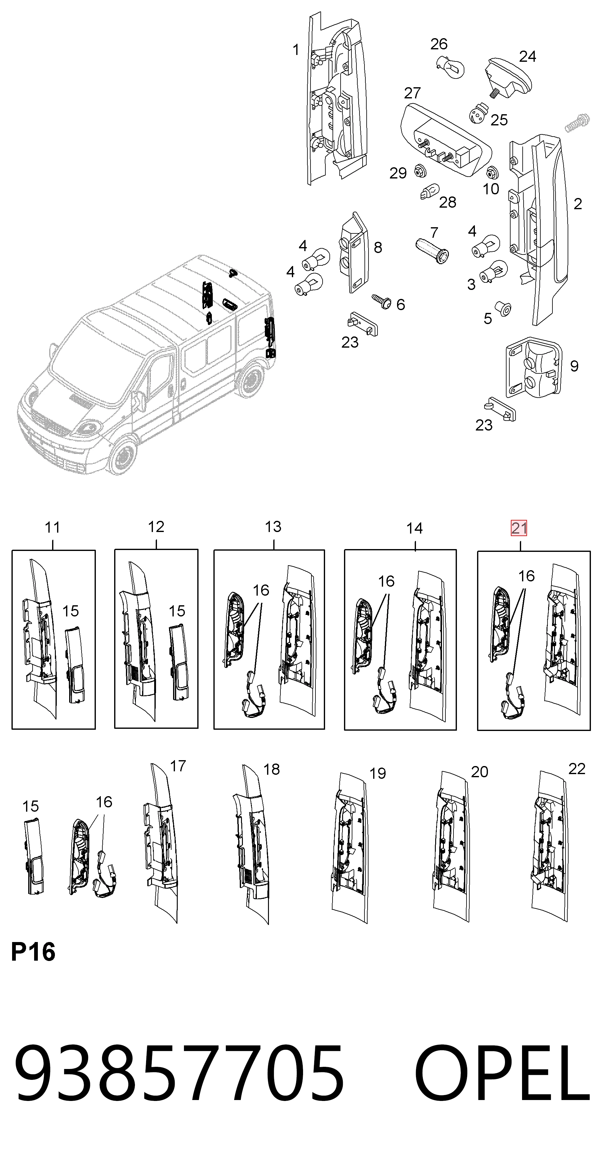 Comprar 93857705 General Motors Cubierta para luz trasera