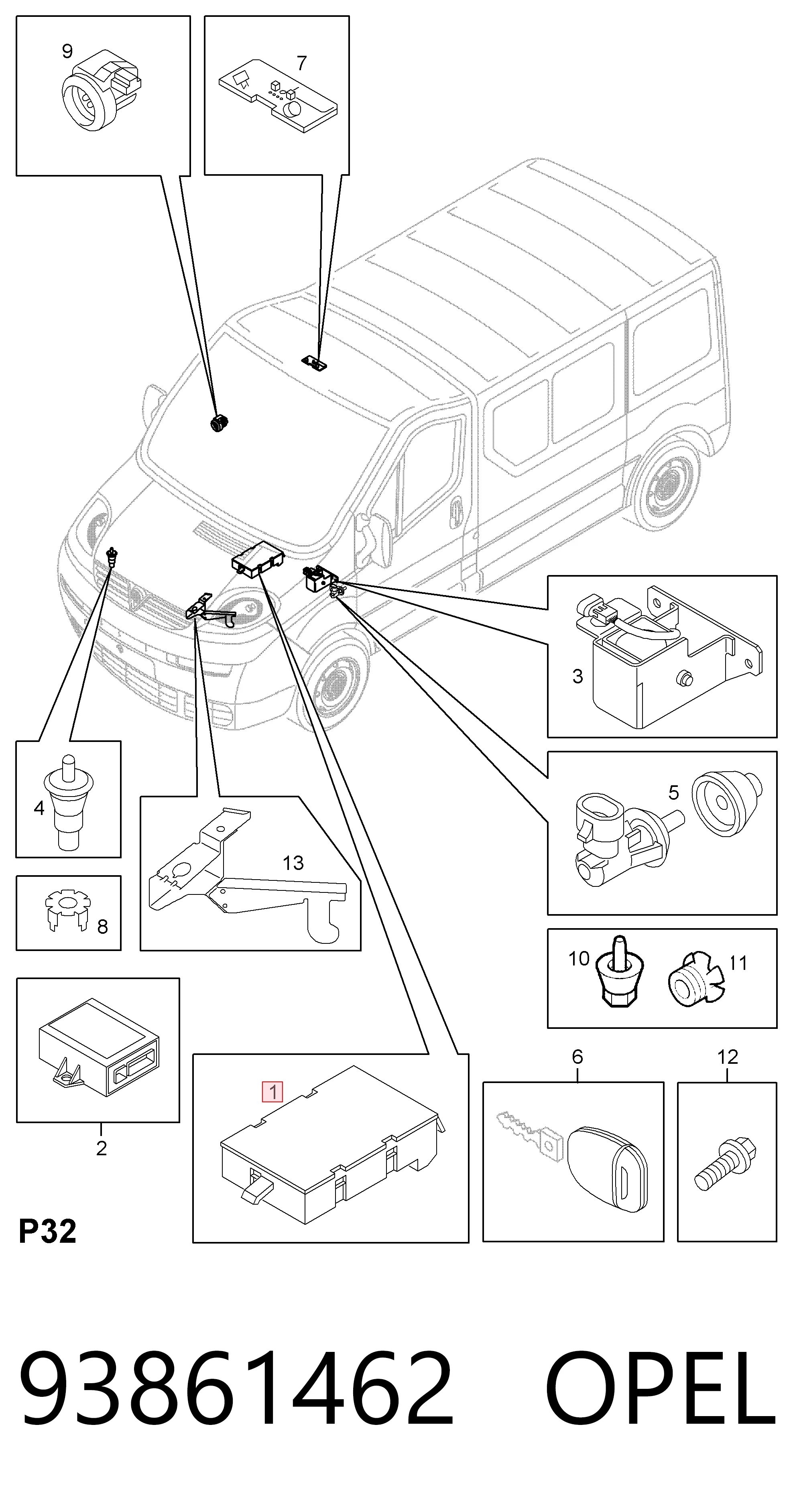 Módulo de confort para Opel Vivaro F7