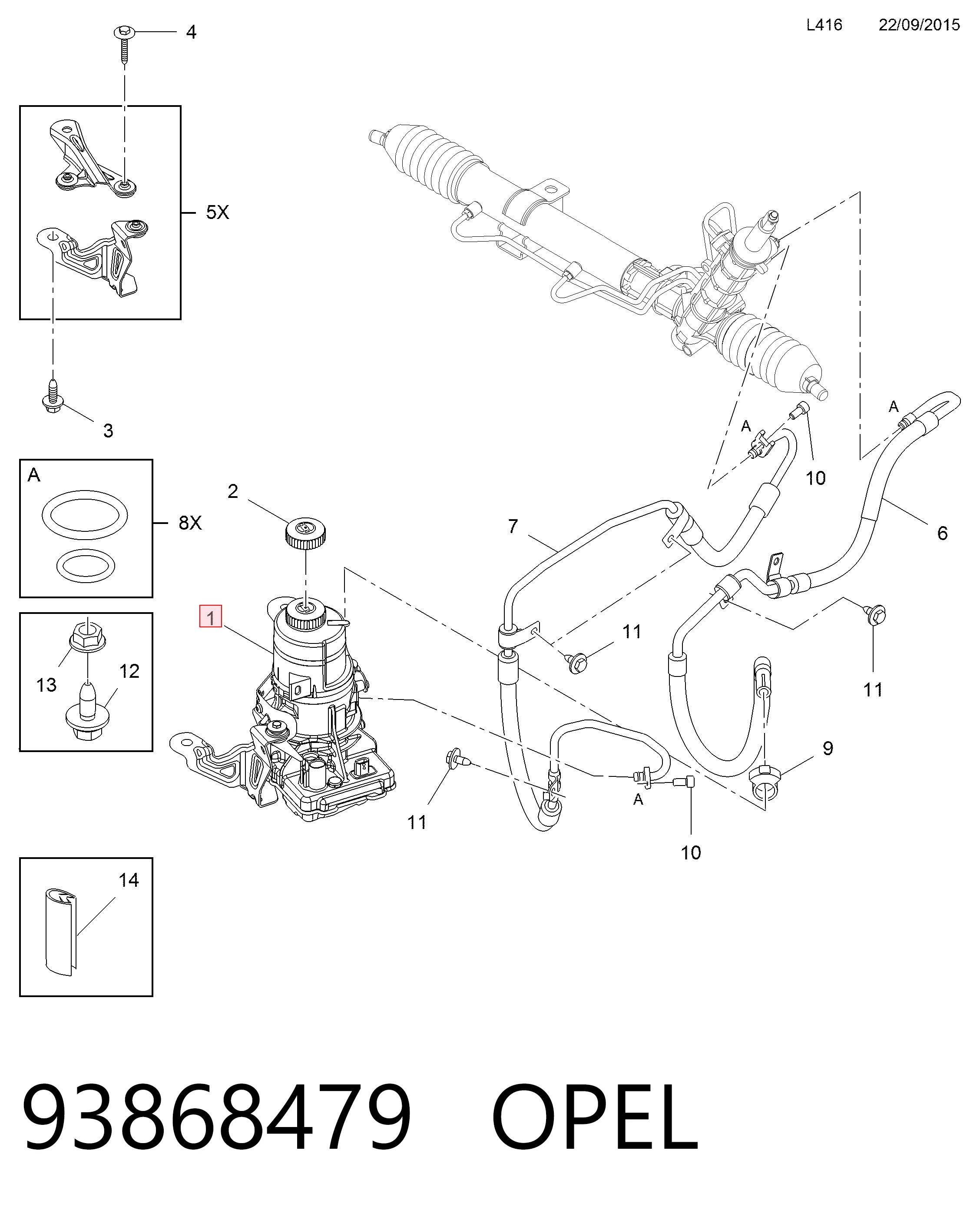 Comprar 93457191 General Motors Bomba servodireccion
