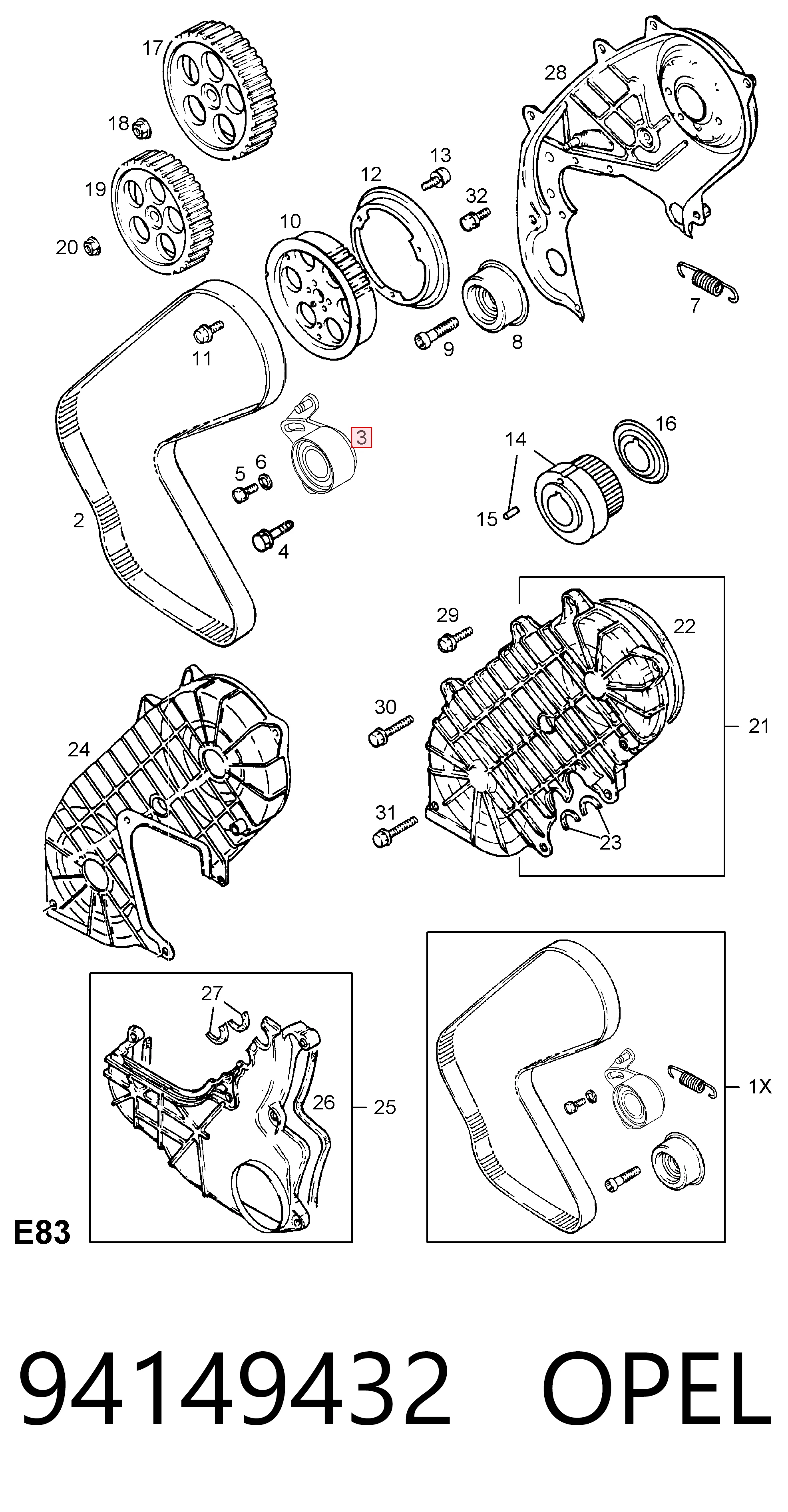 Tensor correa distribución para Opel Corsa S93
