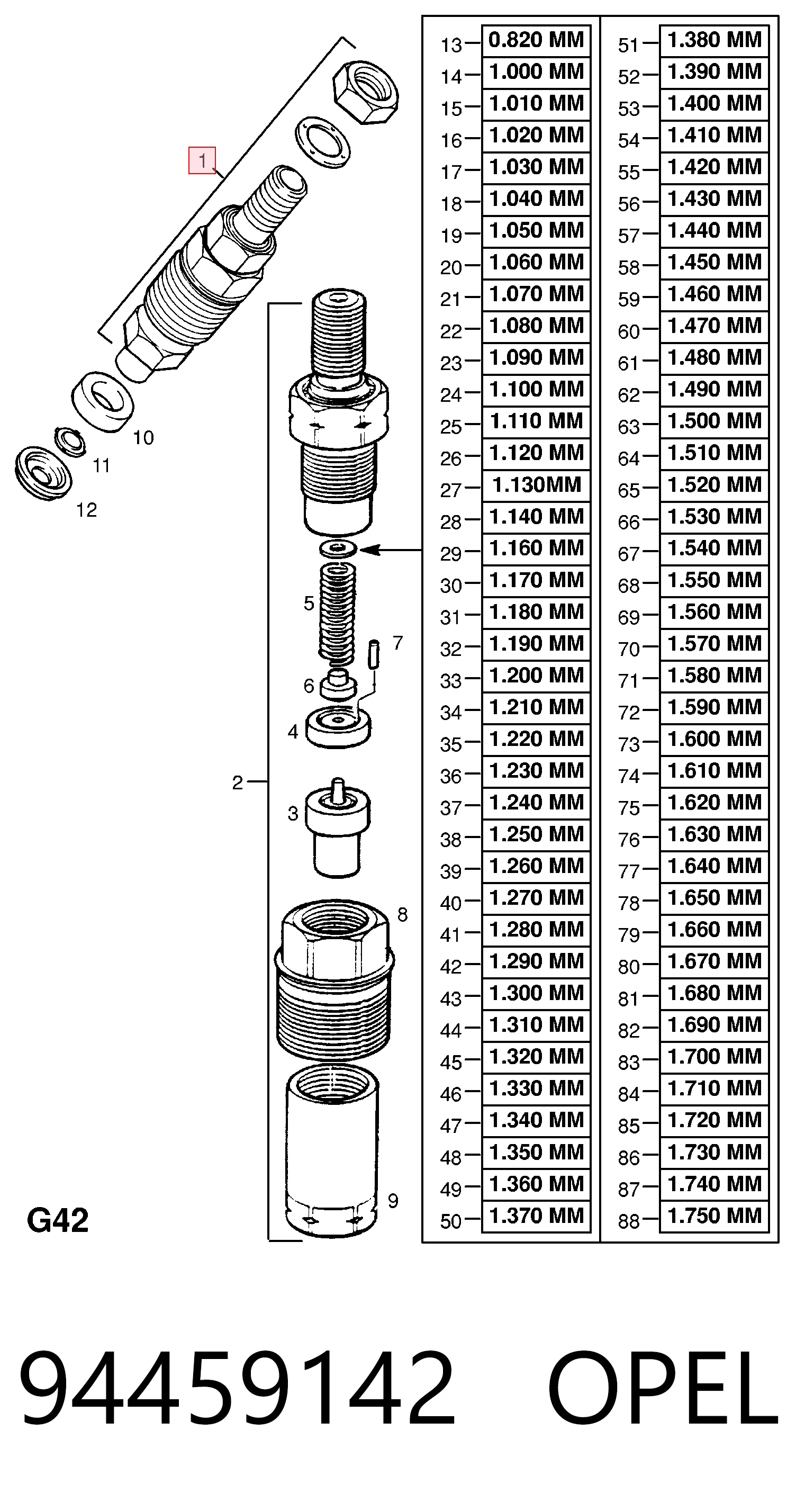 Inyector de combustible Opel Combo  (1994-2001)