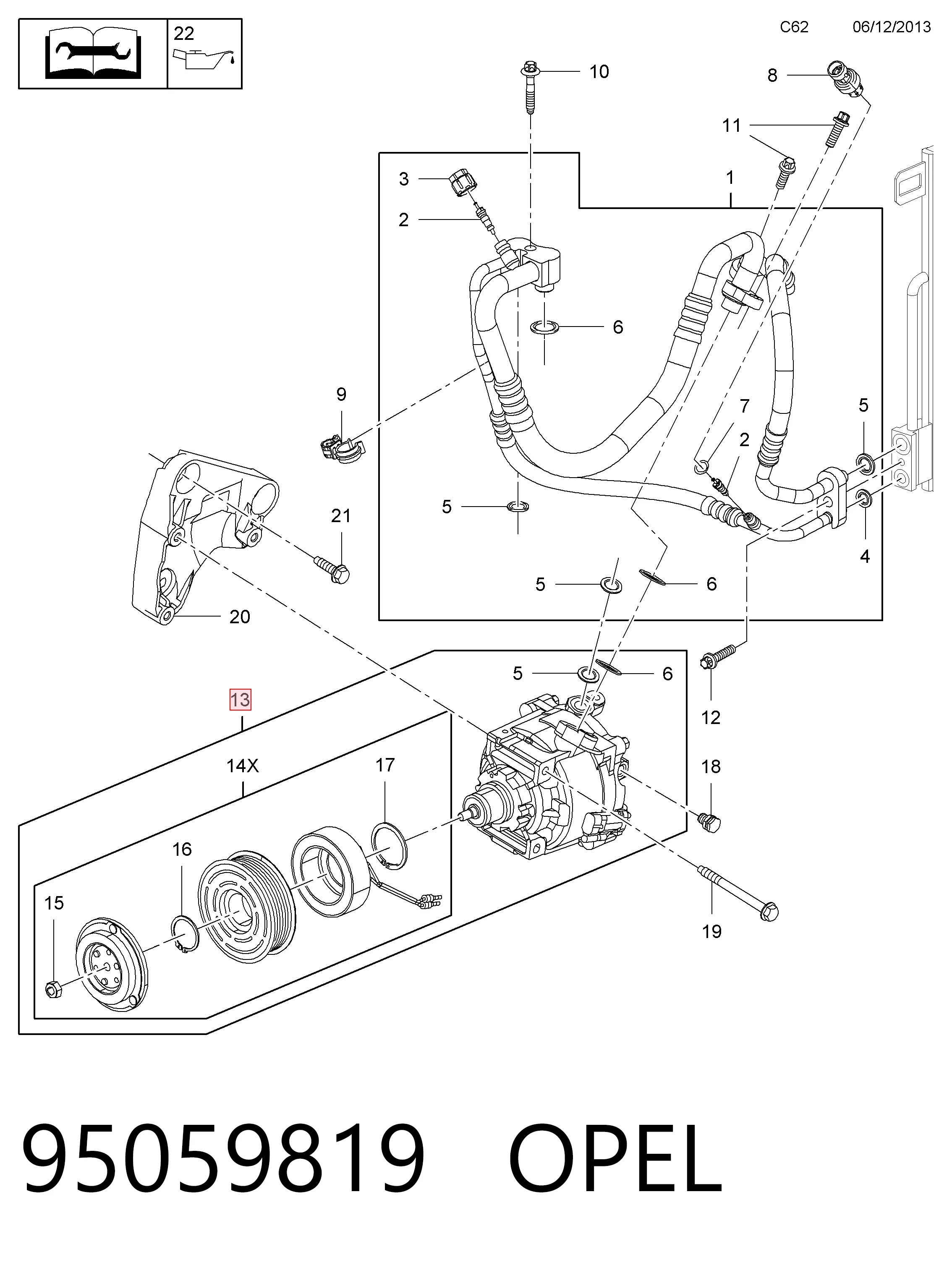 95059819 Opel Compresor climatizador