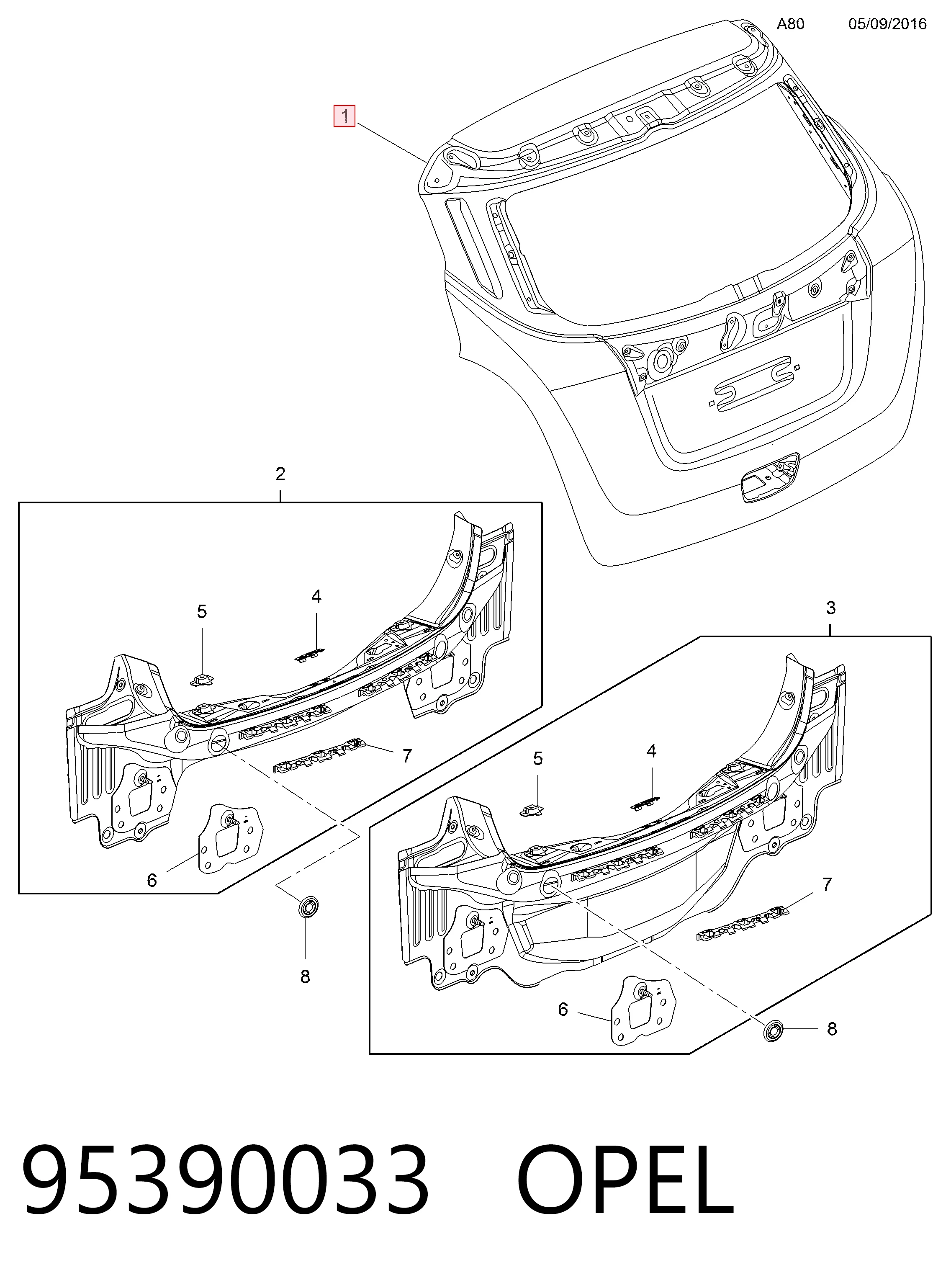 Comprar Puerta trasera Opel Mokka I J13