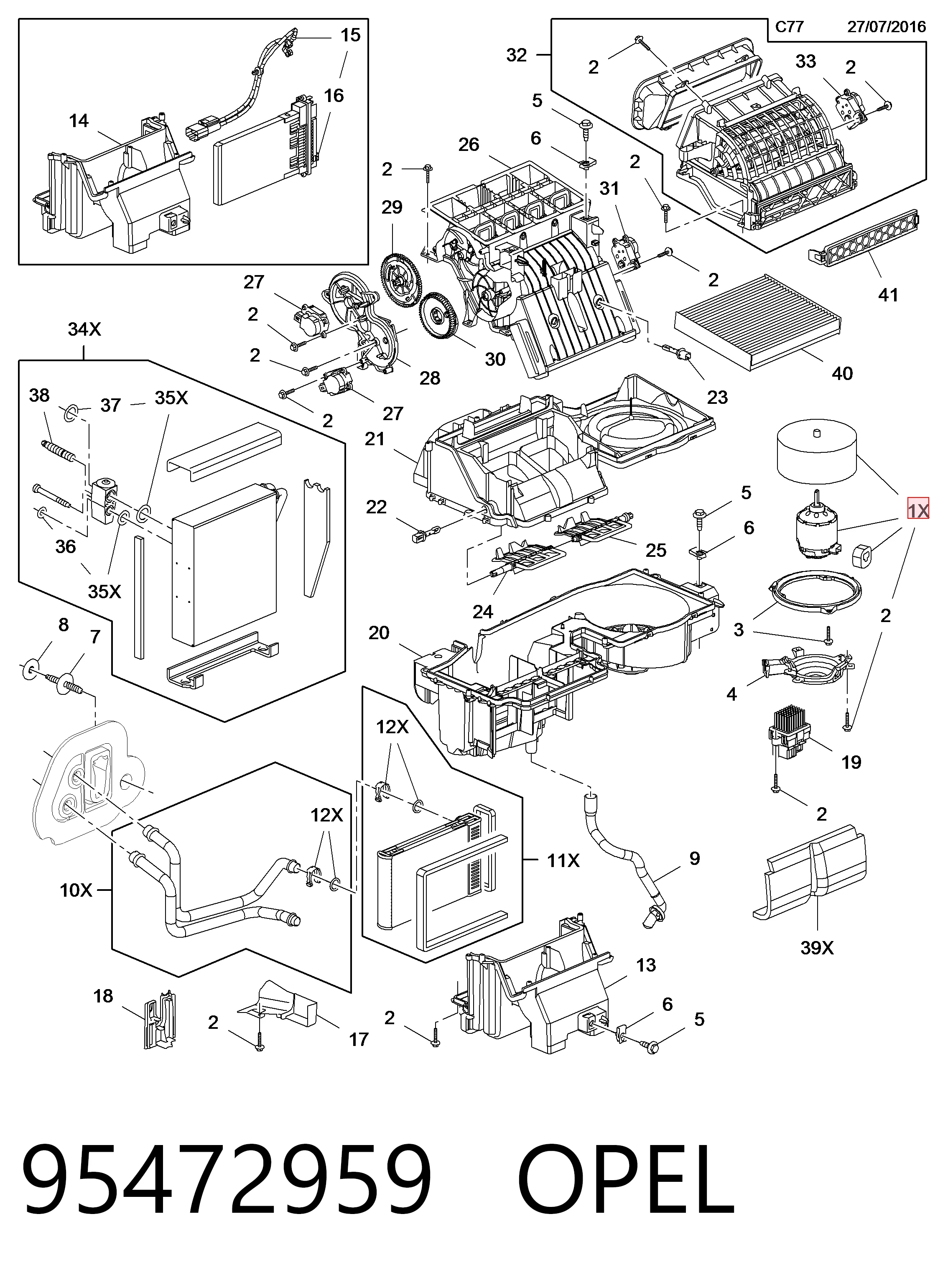Comprar Motor de calefacción Mokka J13