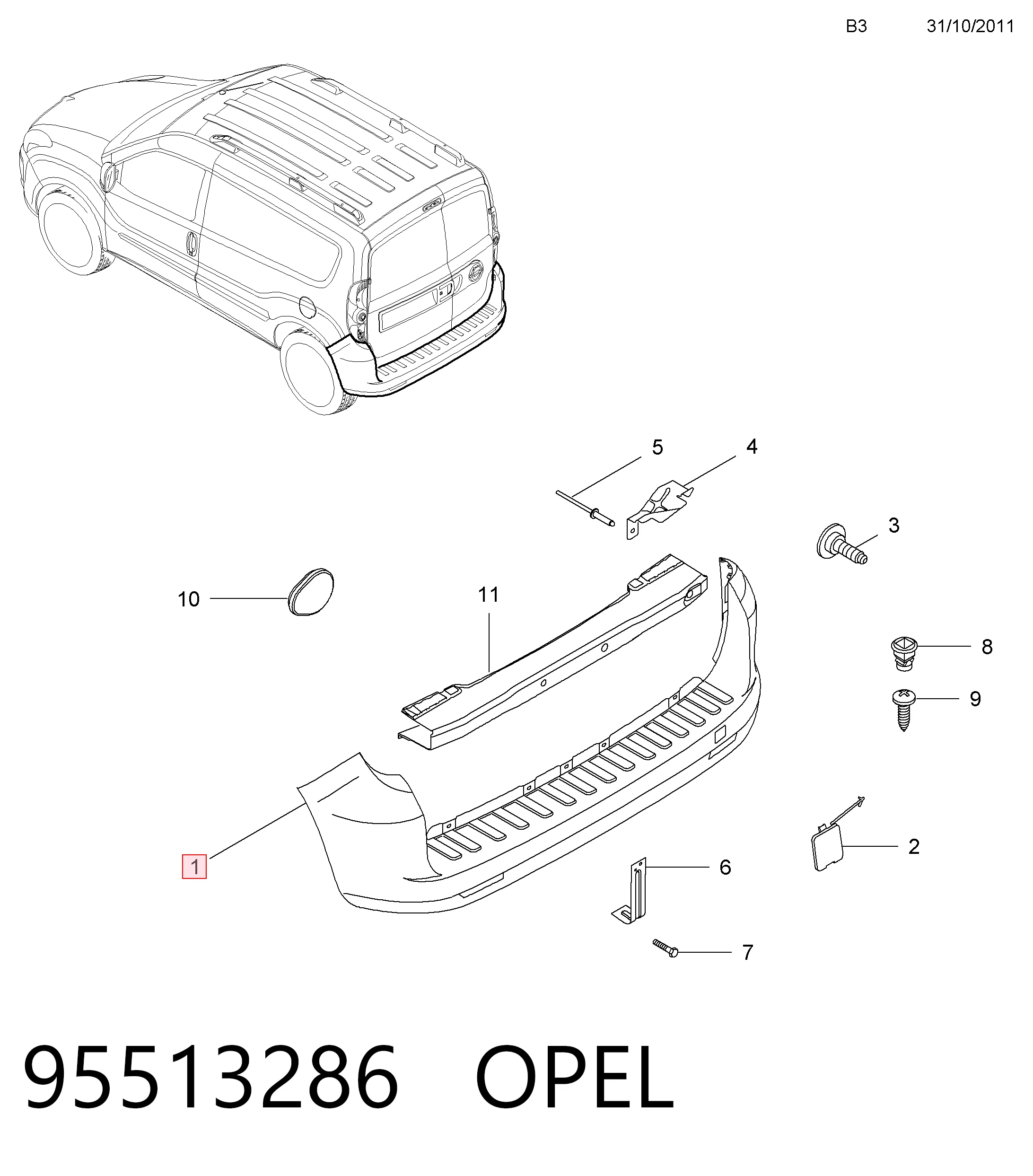 Comprar Parachoques trasero Fiat Doblo II 263
