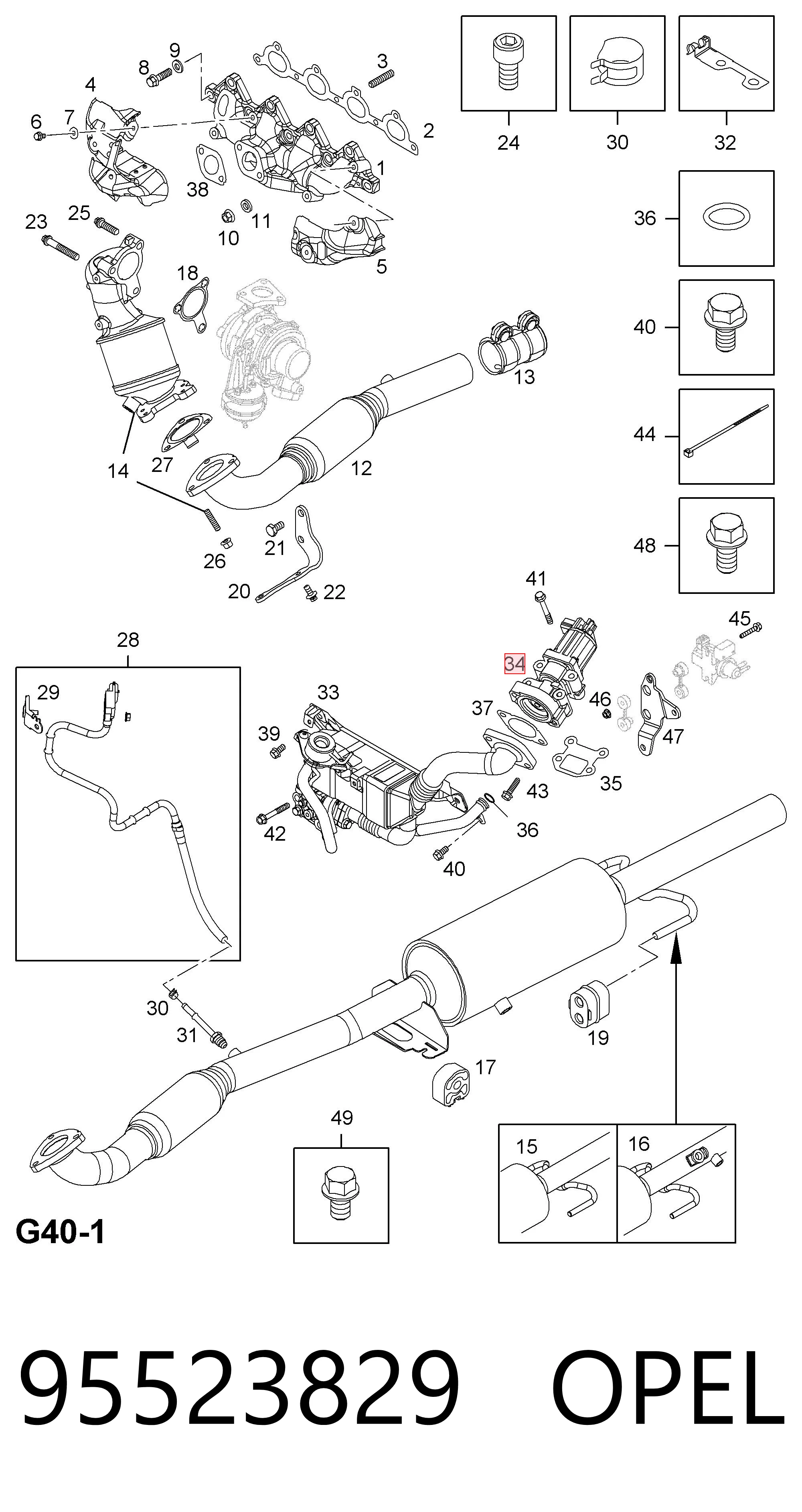 95523829 Opel Válvula EGR