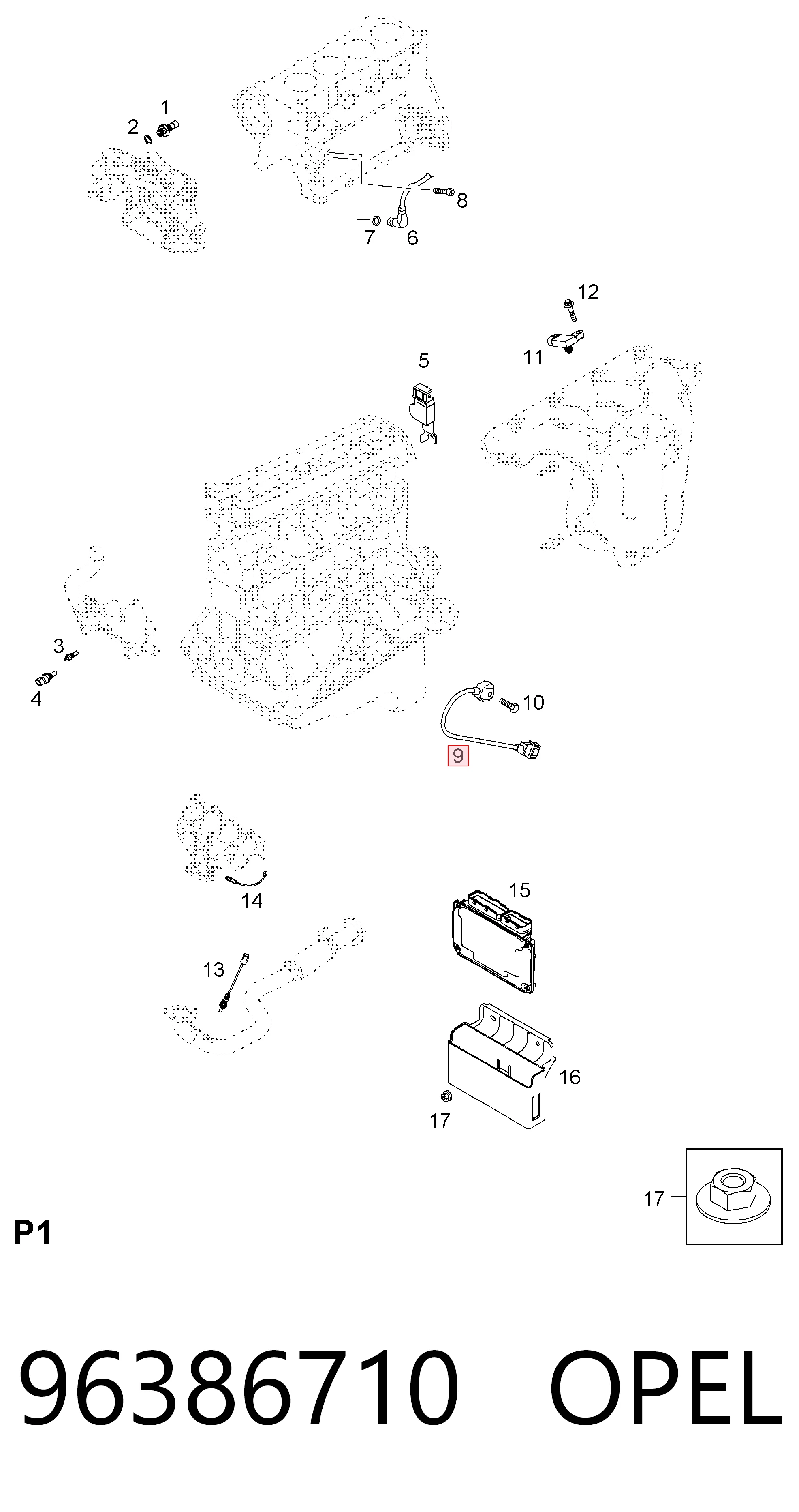 Precio del repuesto Sensor de picado Spark (Matiz) hatchback