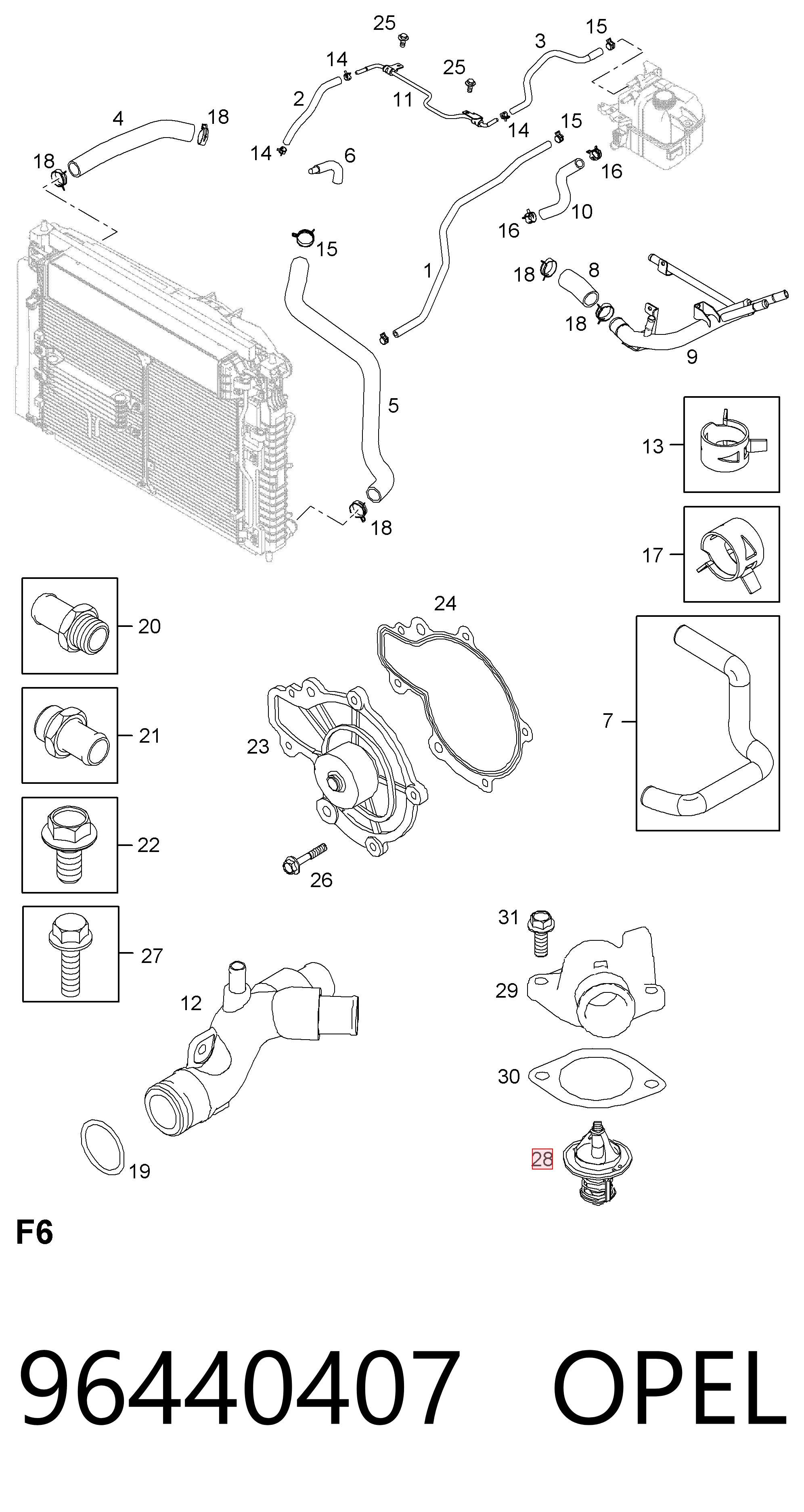 Comprar Termostato Chevrolet Epica  V250 a bajo precio