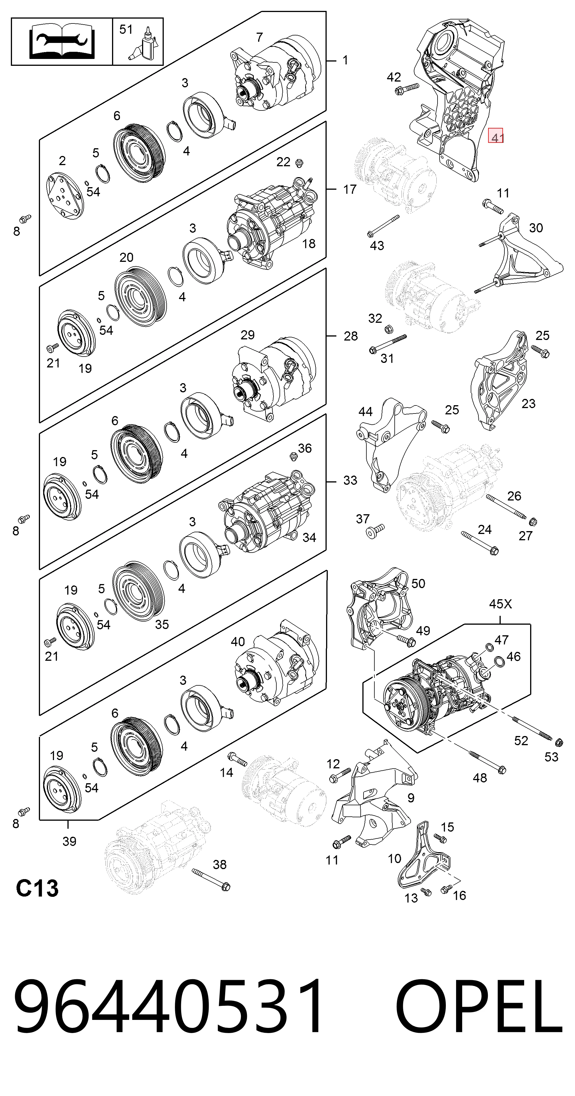 96440531 Peugeot/Citroen Soporte alternador