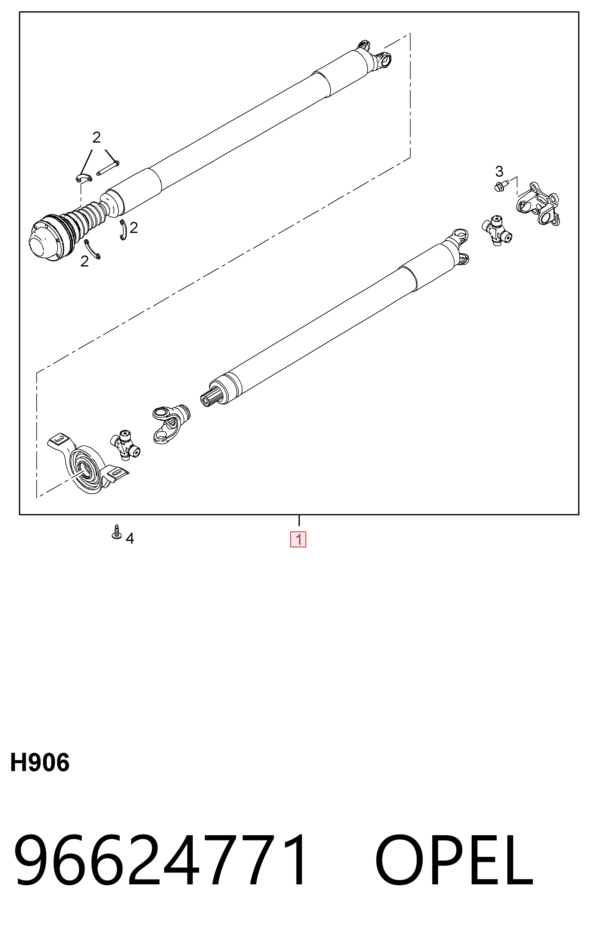96624771 Opel Árbol cardán