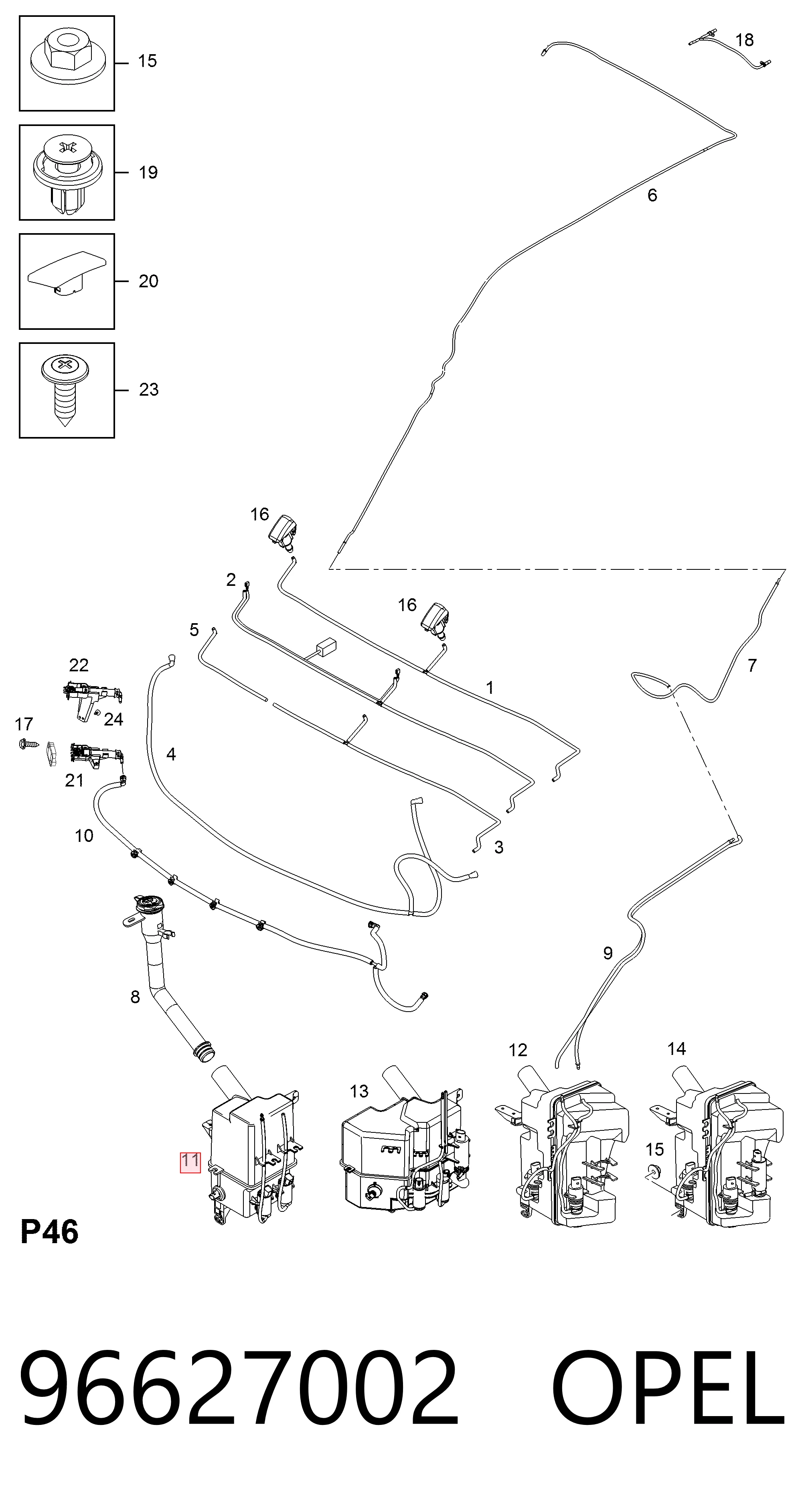 Botella limpiaparabrisas para Chevrolet Captiva I C100